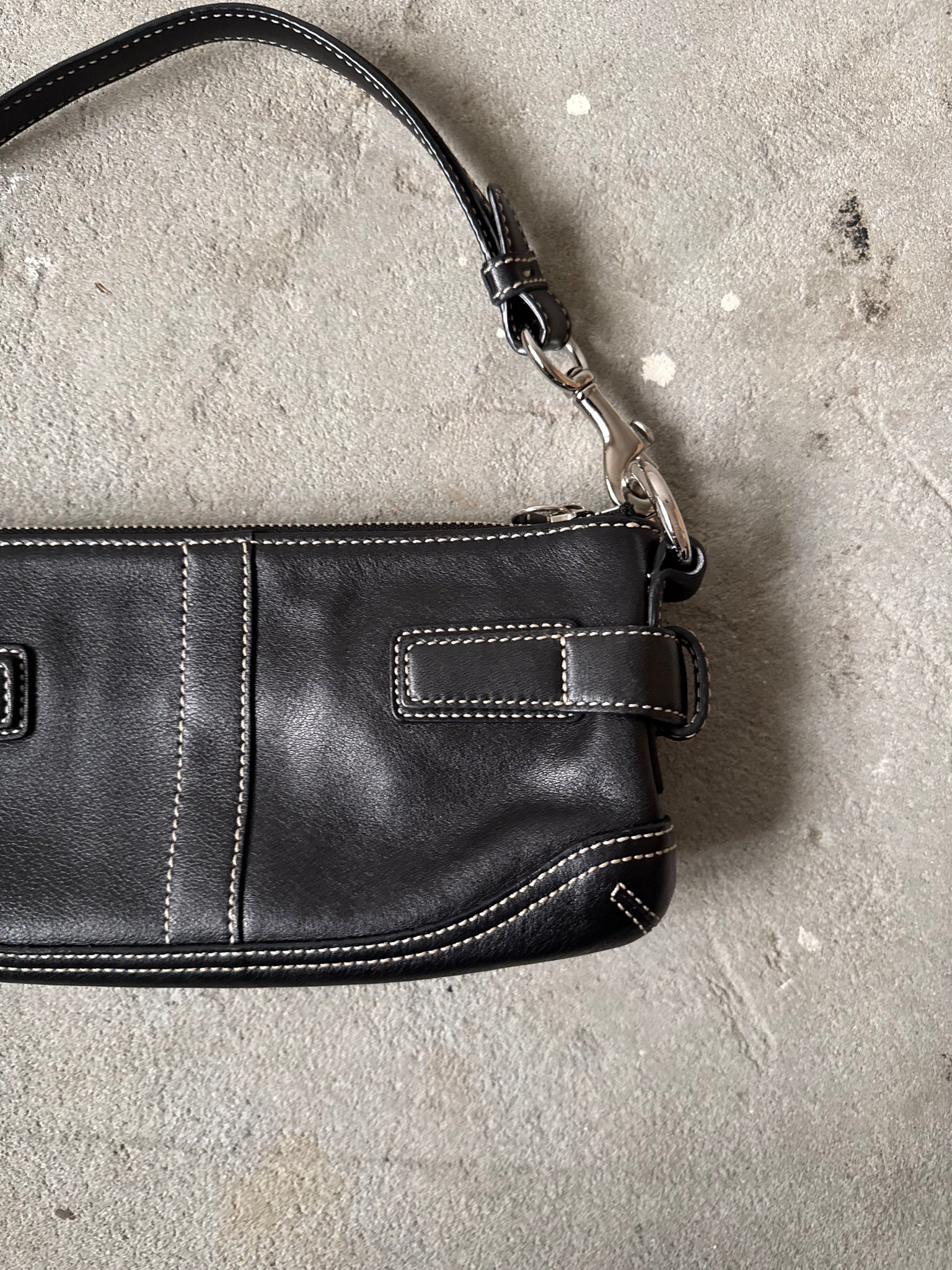 Coach Leather Mini Shoulder Bag Black