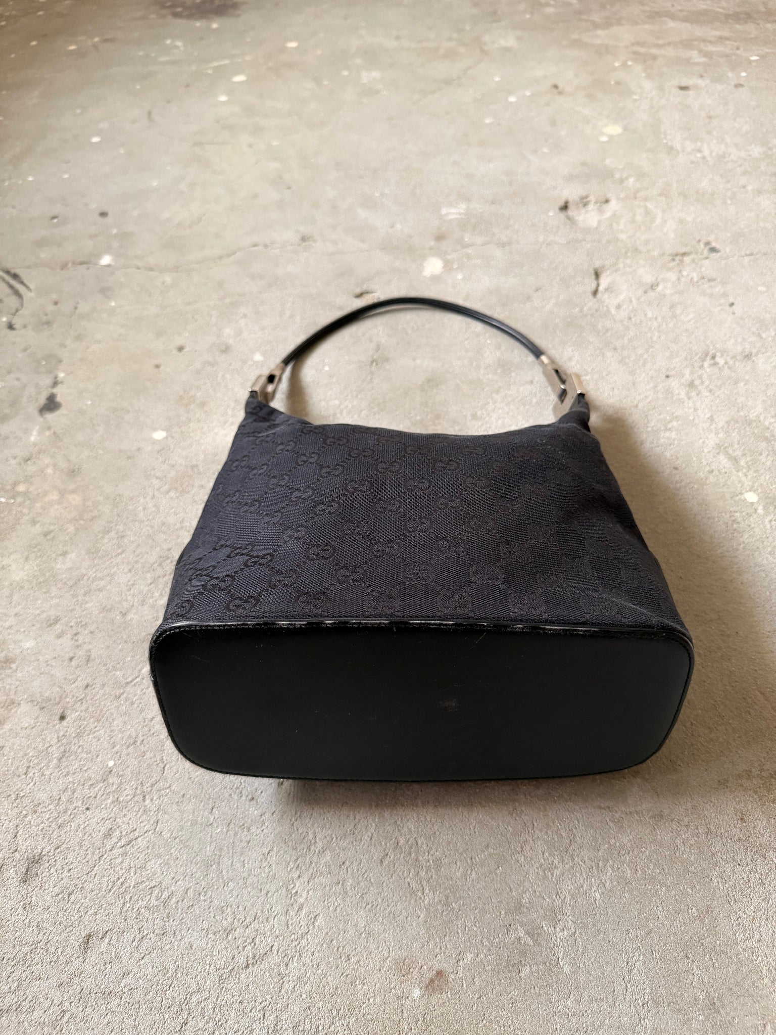 Gucci GG Monogram Hobo Shoulder Bag Black
