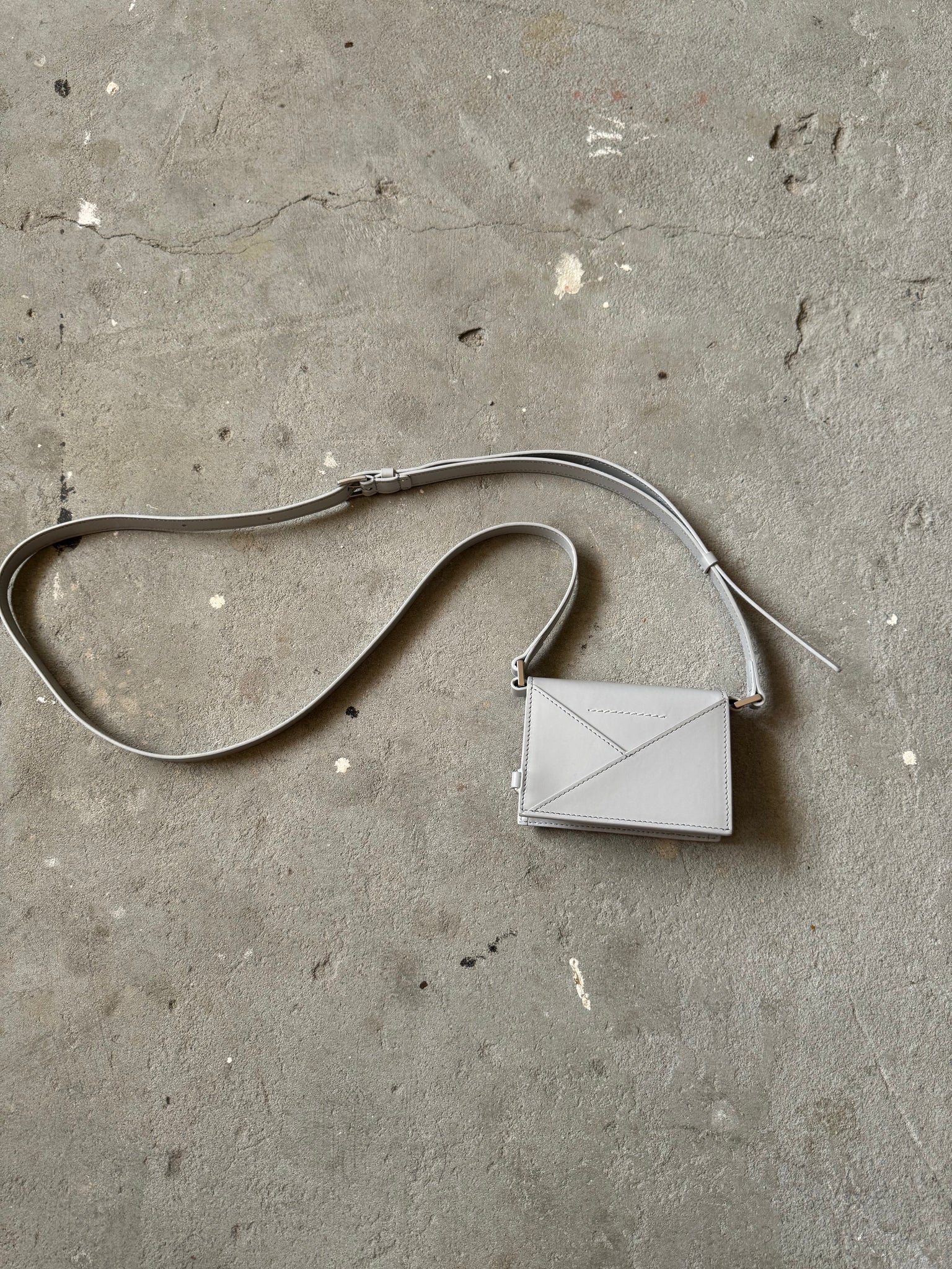 MM6 Maison Margiela Leather Mini Crossbody Bag Grey