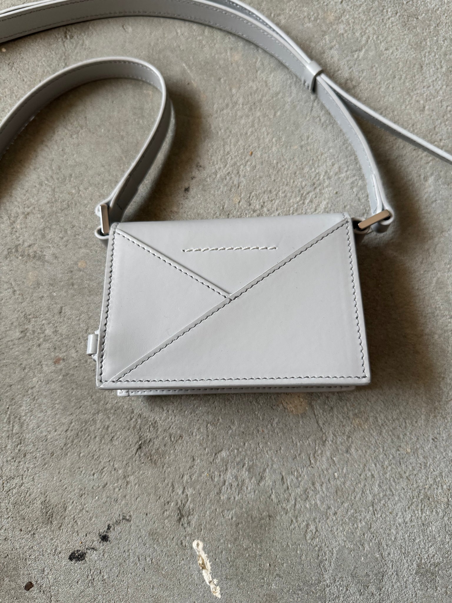 MM6 Maison Margiela Leather Mini Crossbody Bag Grey