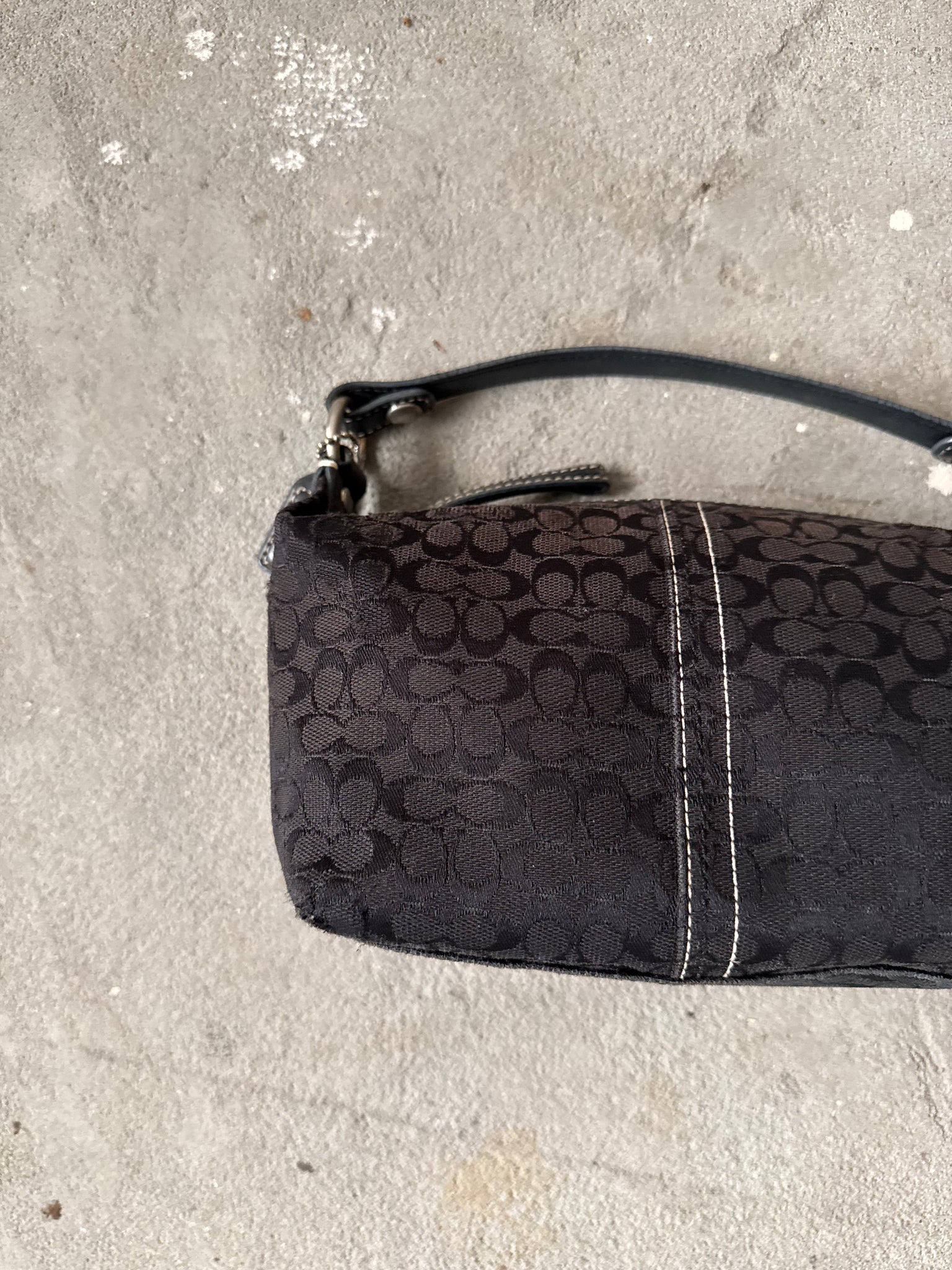 Coach Signature Mini Hobo Shoulder Bag Black