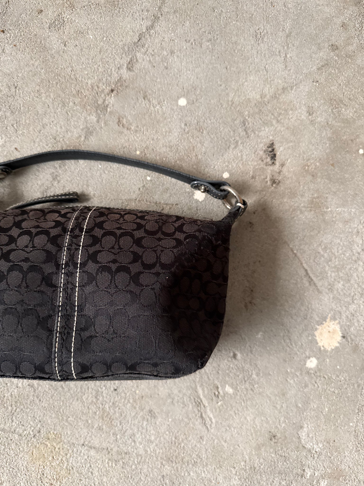 Coach Signature Mini Hobo Shoulder Bag Black