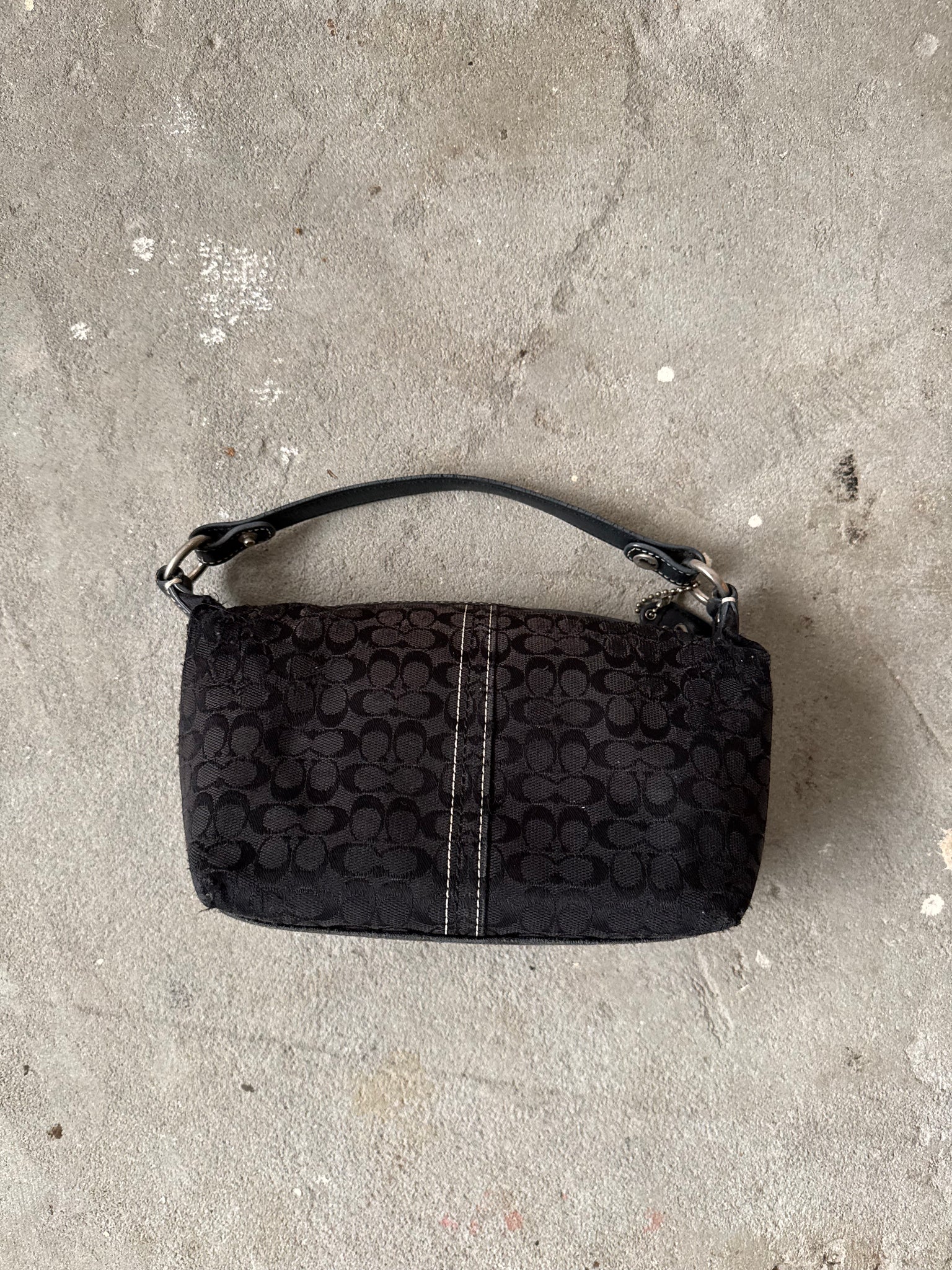 Coach Signature Mini Hobo Shoulder Bag Black