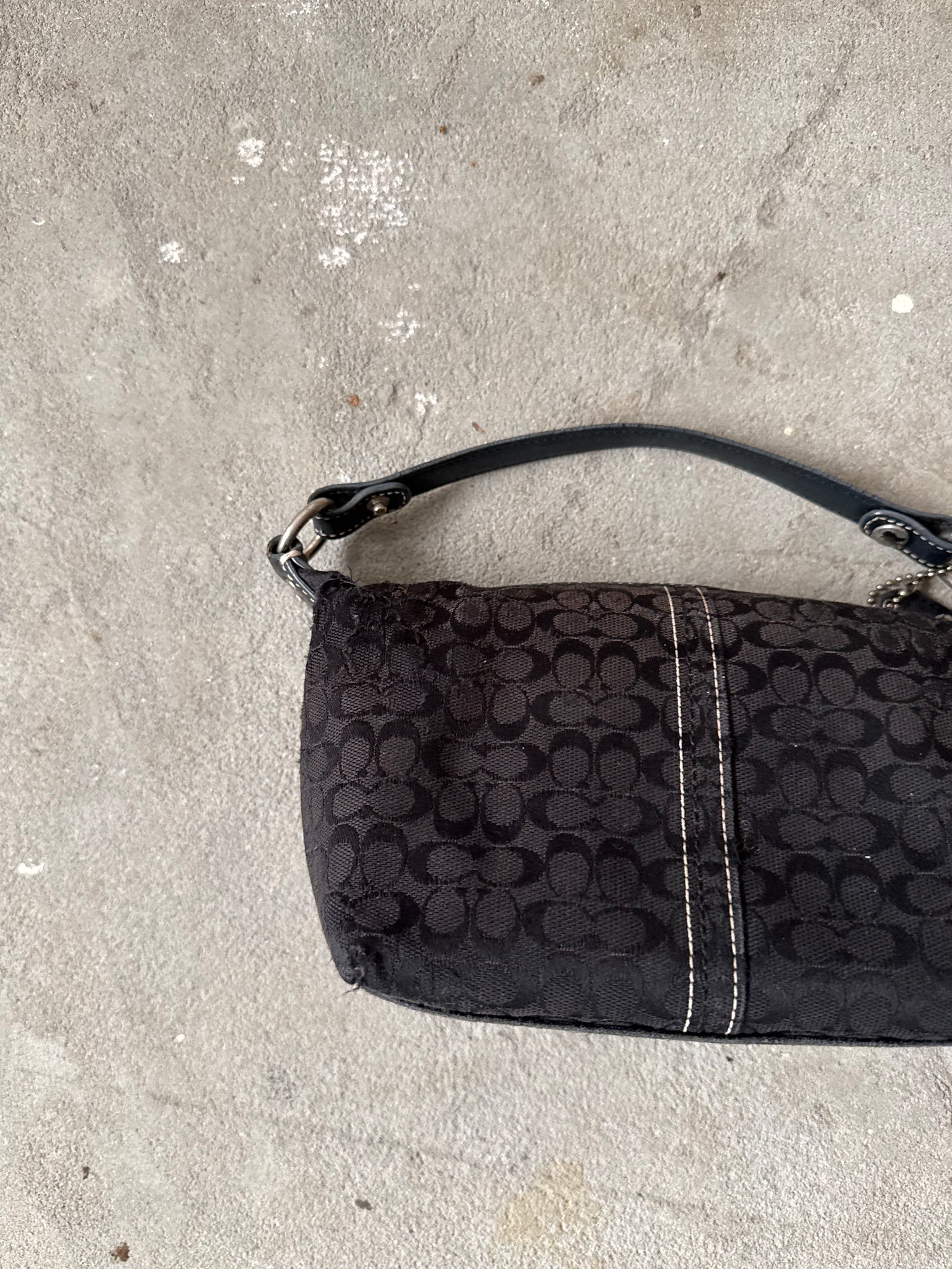Coach Signature Mini Hobo Shoulder Bag Black