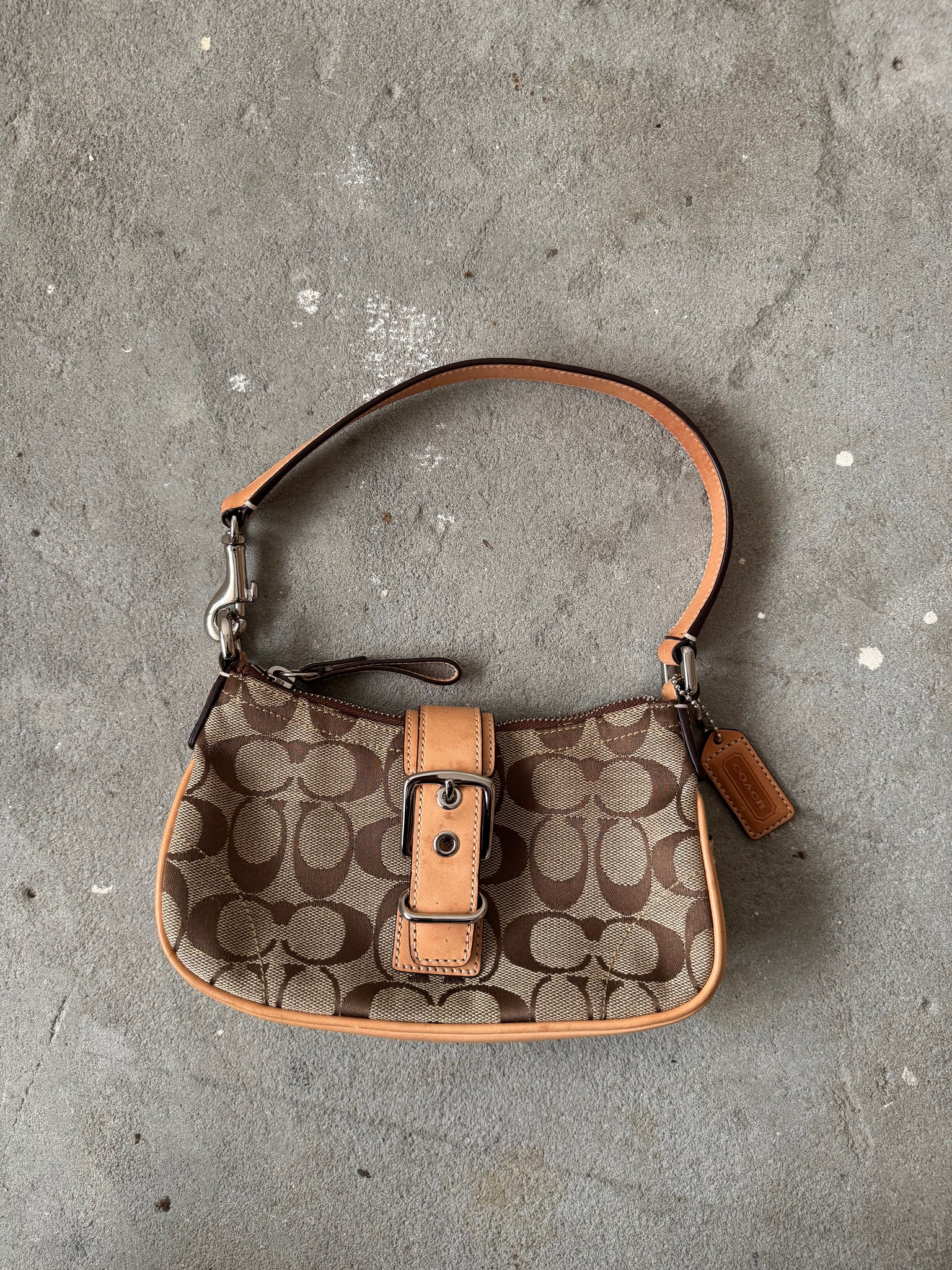 Coach Signature Tabby Shoulder Bag Beige