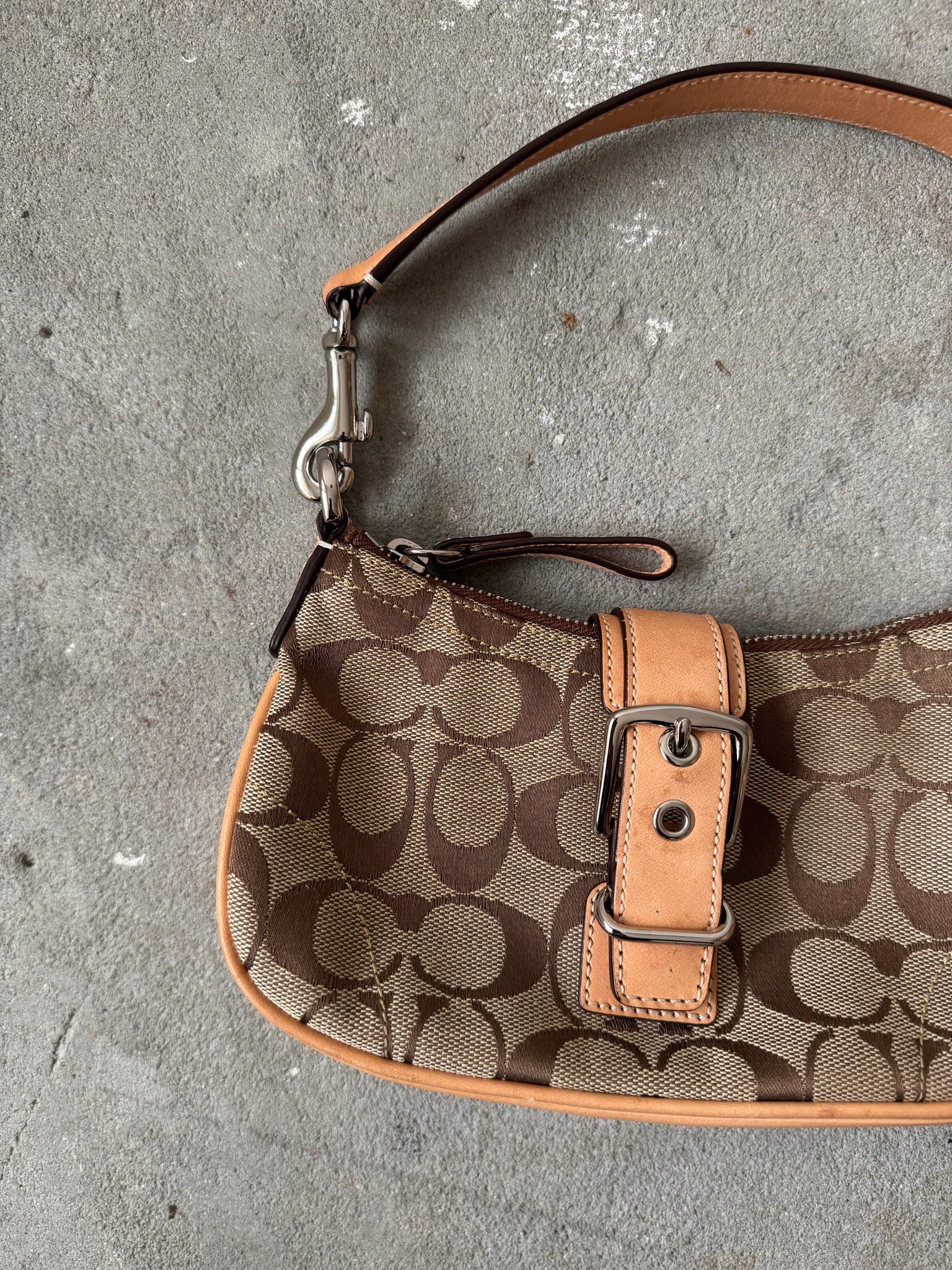 Coach Signature Tabby Shoulder Bag Beige