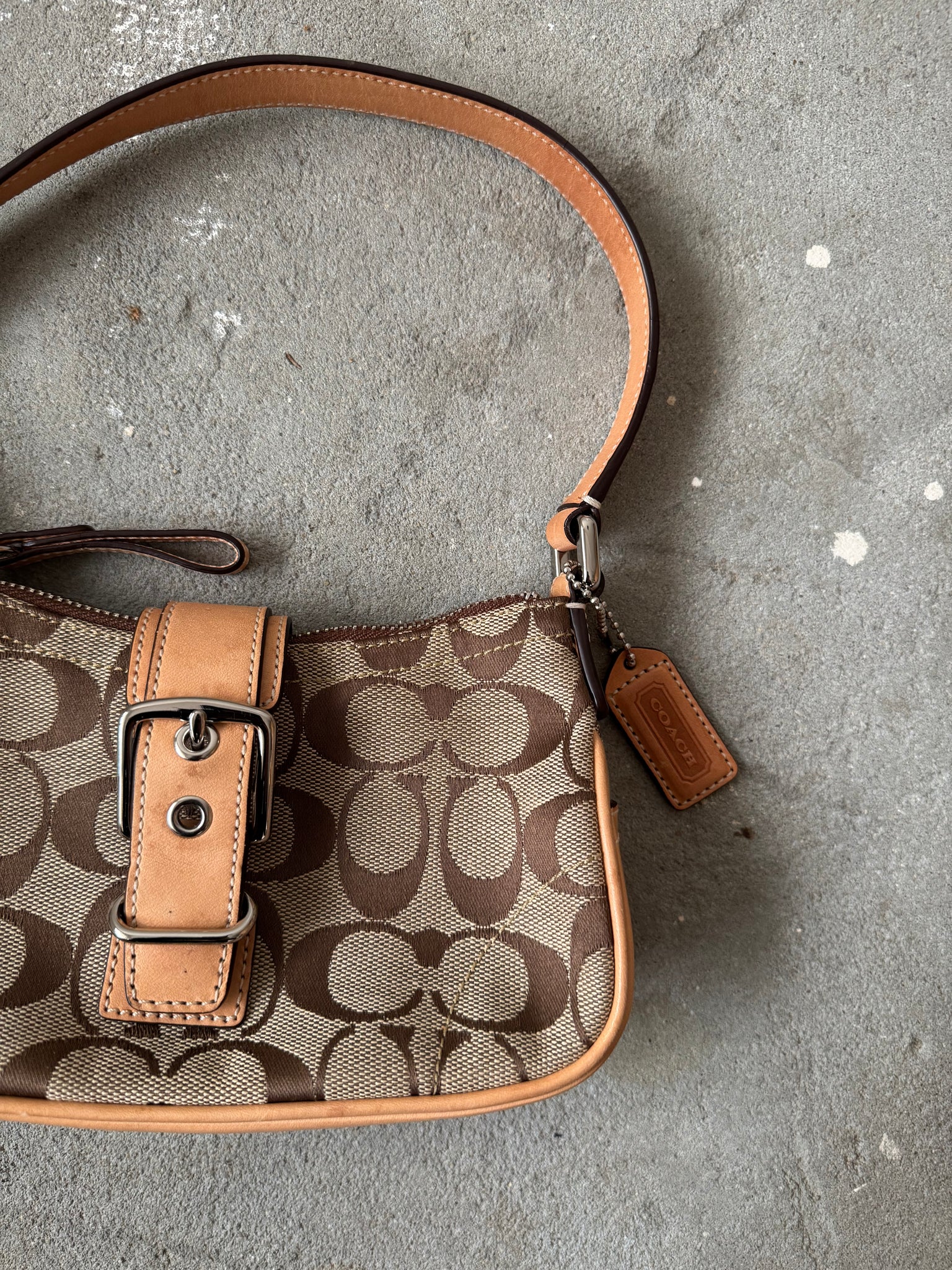 Coach Signature Tabby Shoulder Bag Beige
