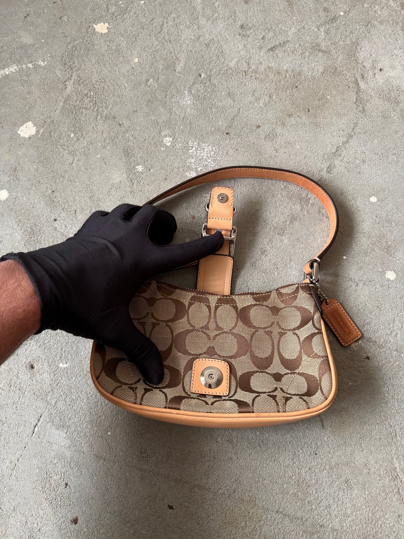Coach Signature Tabby Shoulder Bag Beige