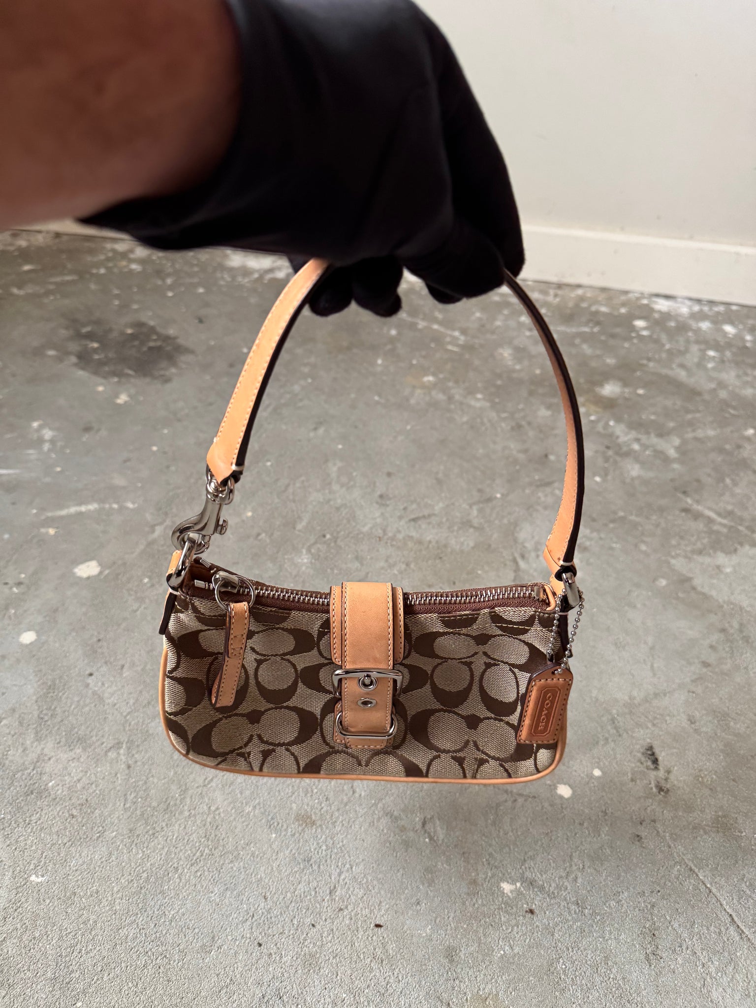 Coach Signature Tabby Shoulder Bag Beige