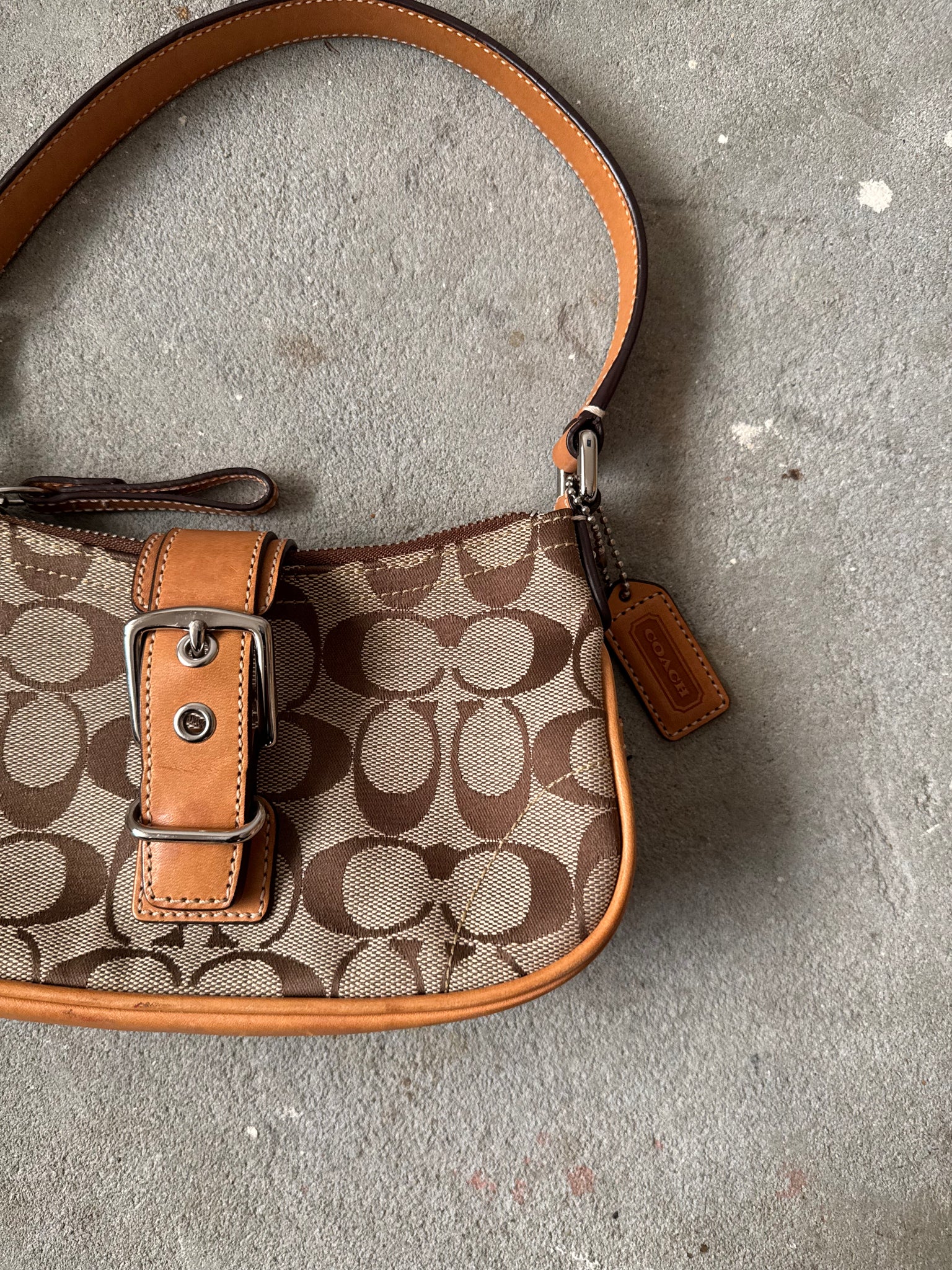 Coach Signature Tabby Shoulder Bag Beige
