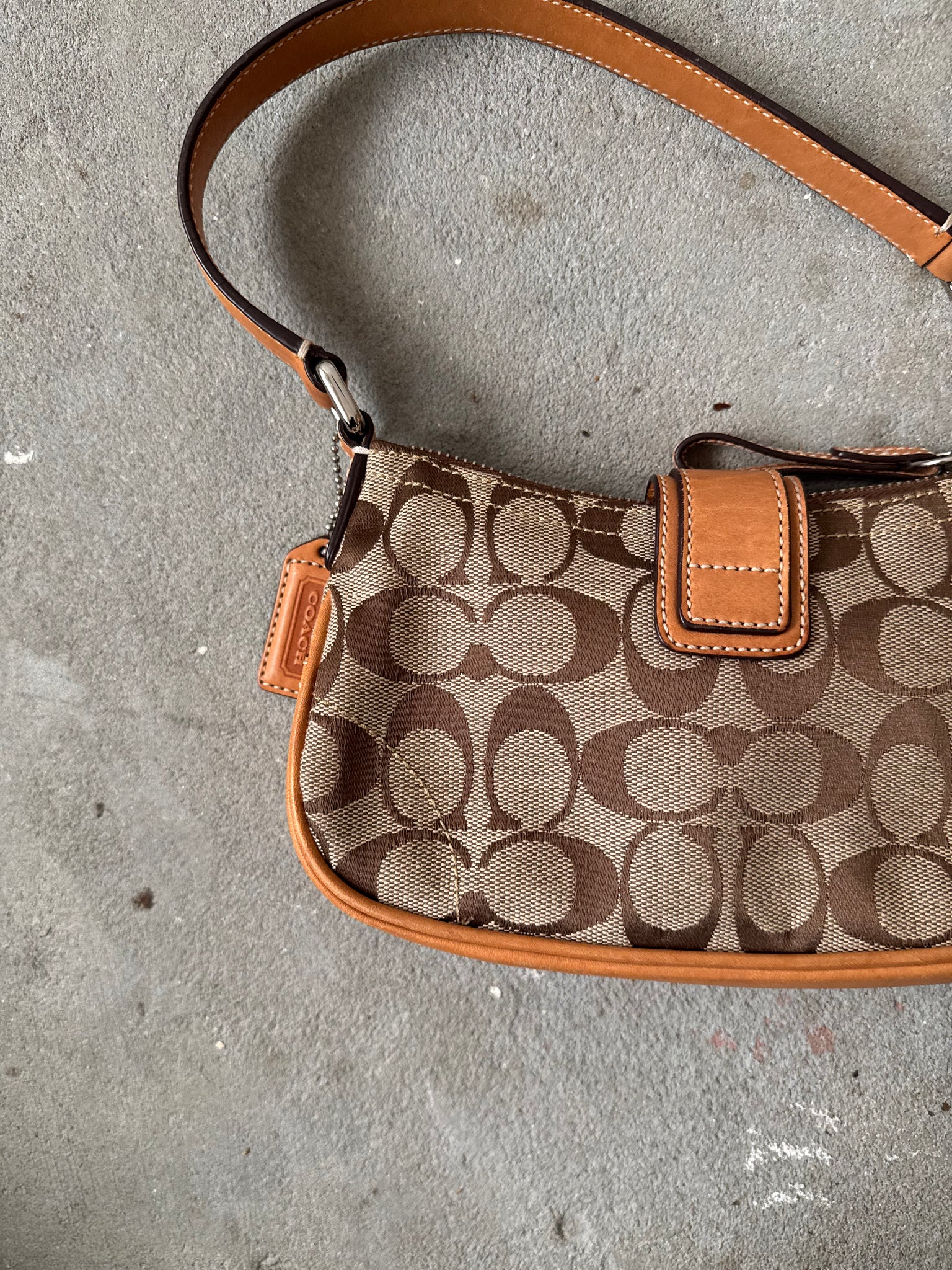 Coach Signature Tabby Shoulder Bag Beige