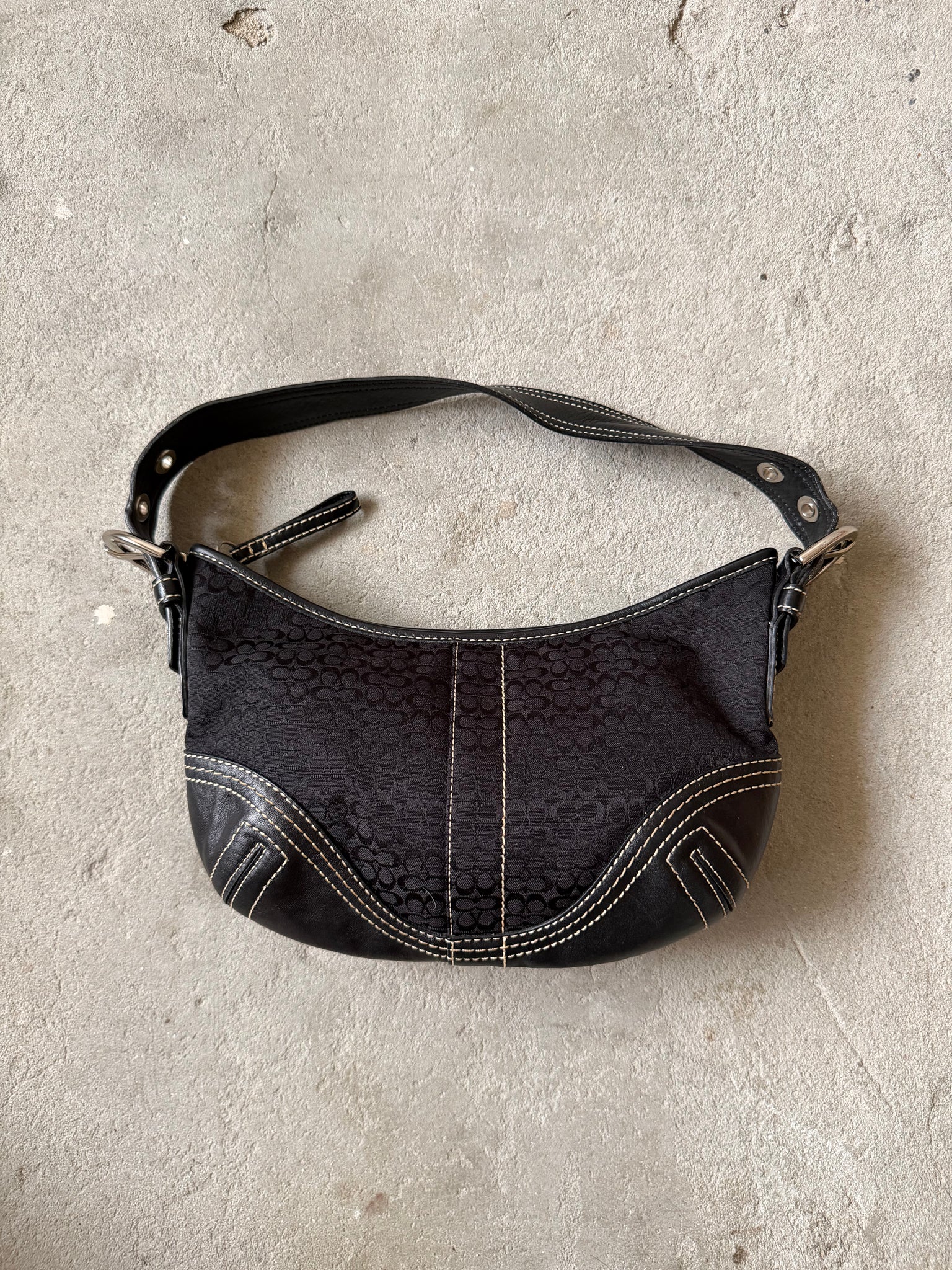 Coach Signature Mini Sufflette Shoulder Bag Black