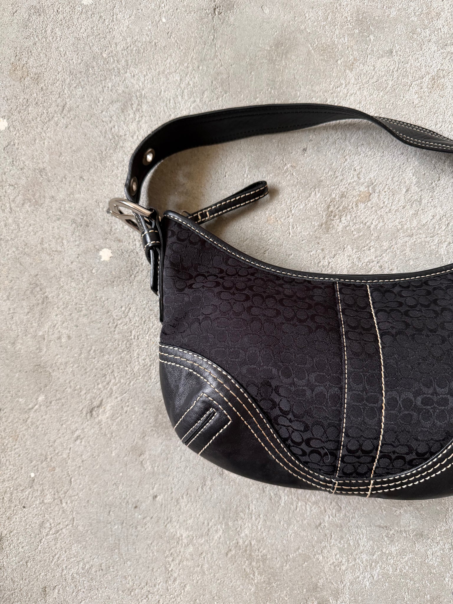 Coach Signature Mini Sufflette Shoulder Bag Black