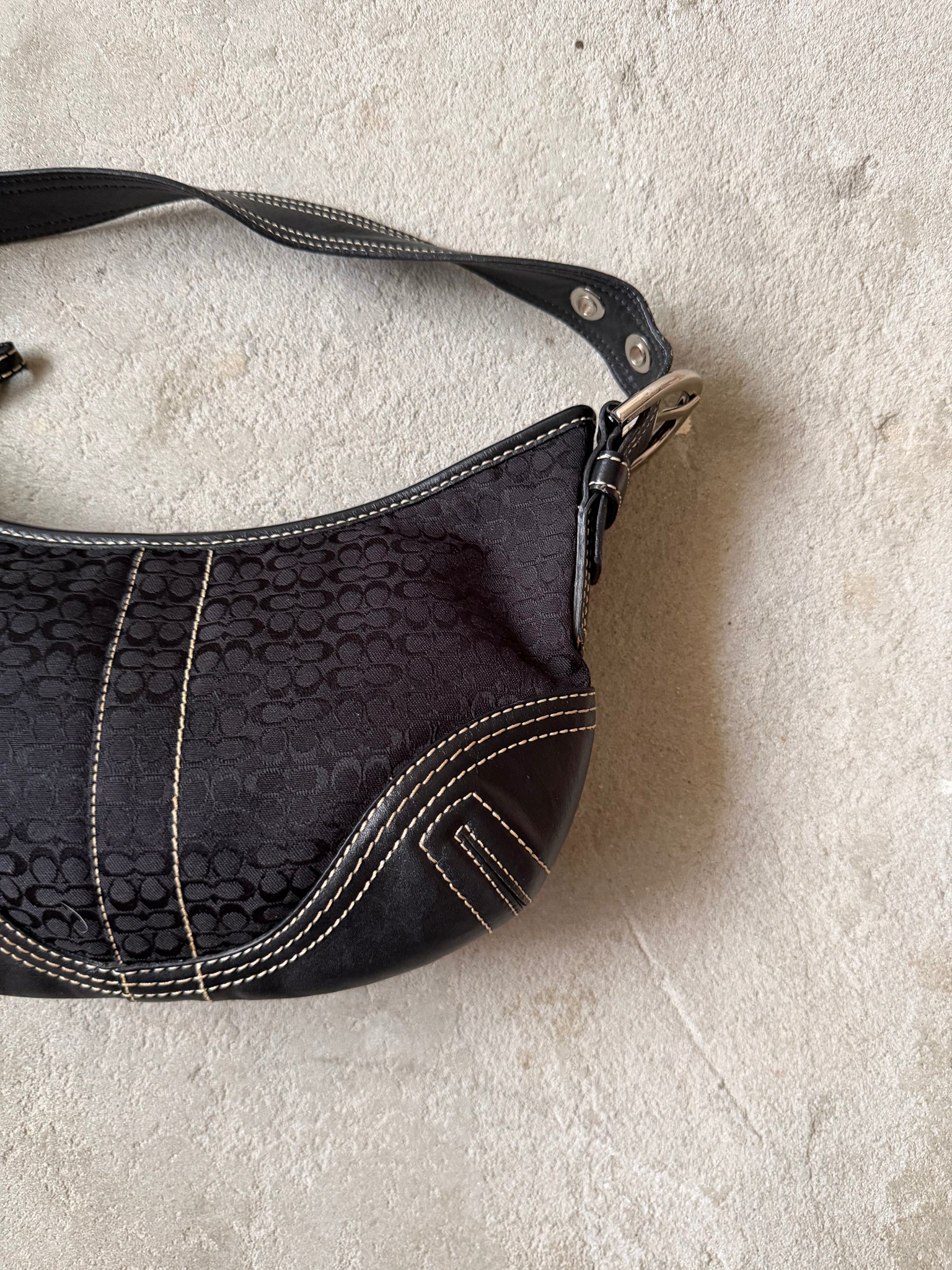 Coach Signature Mini Sufflette Shoulder Bag Black