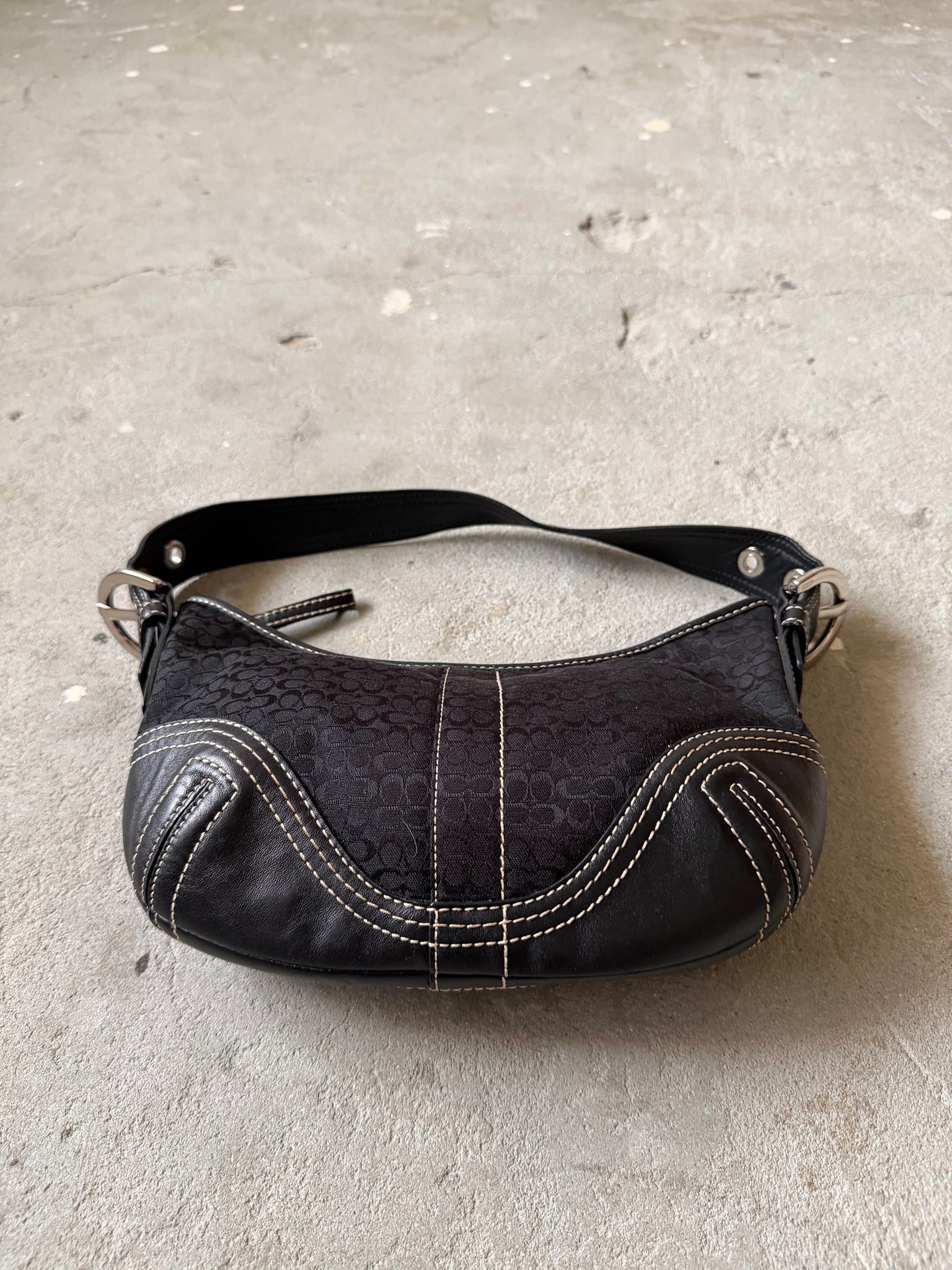 Coach Signature Mini Sufflette Shoulder Bag Black