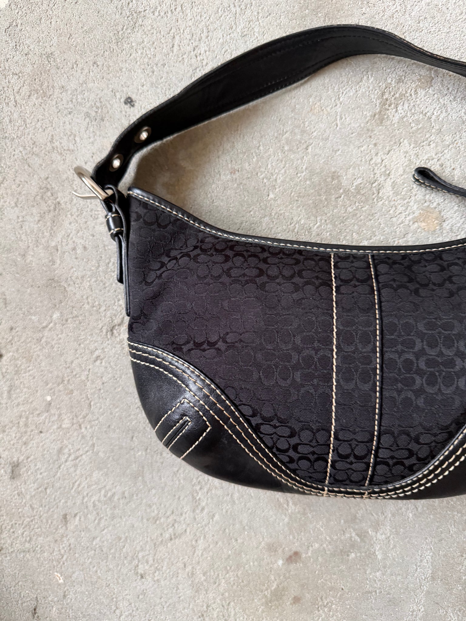 Coach Signature Mini Sufflette Shoulder Bag Black