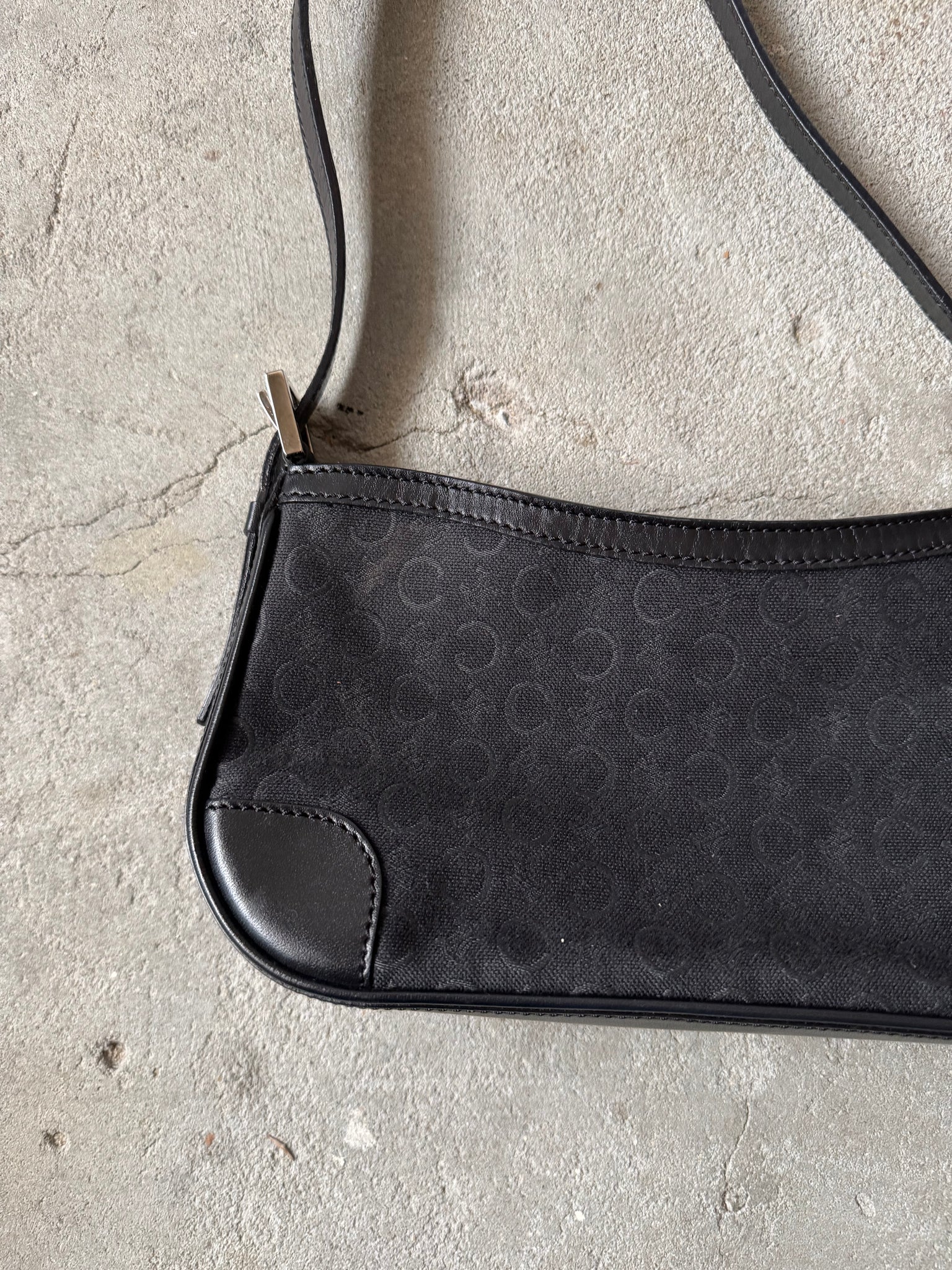 Celine Macadam Canvas Shoulder Bag Black