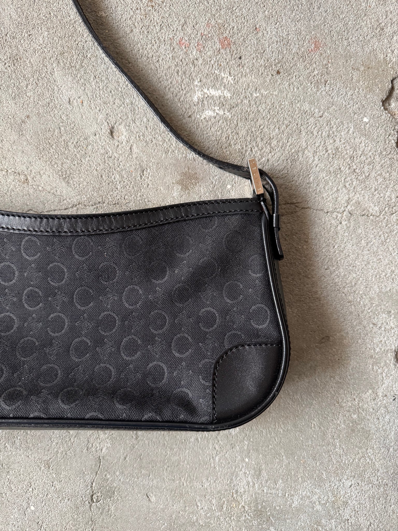Celine Macadam Canvas Shoulder Bag Black
