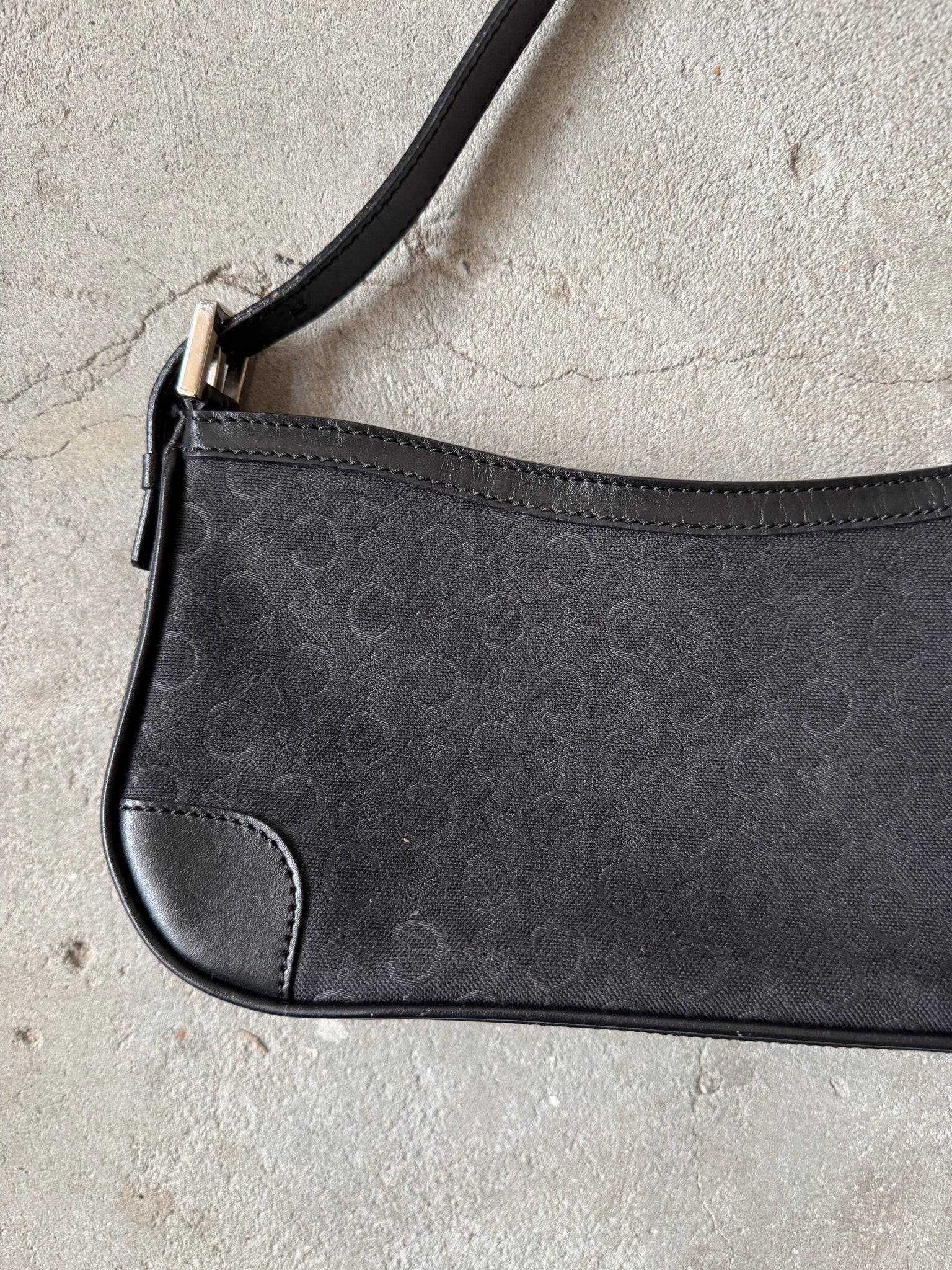 Celine Macadam Canvas Shoulder Bag Black