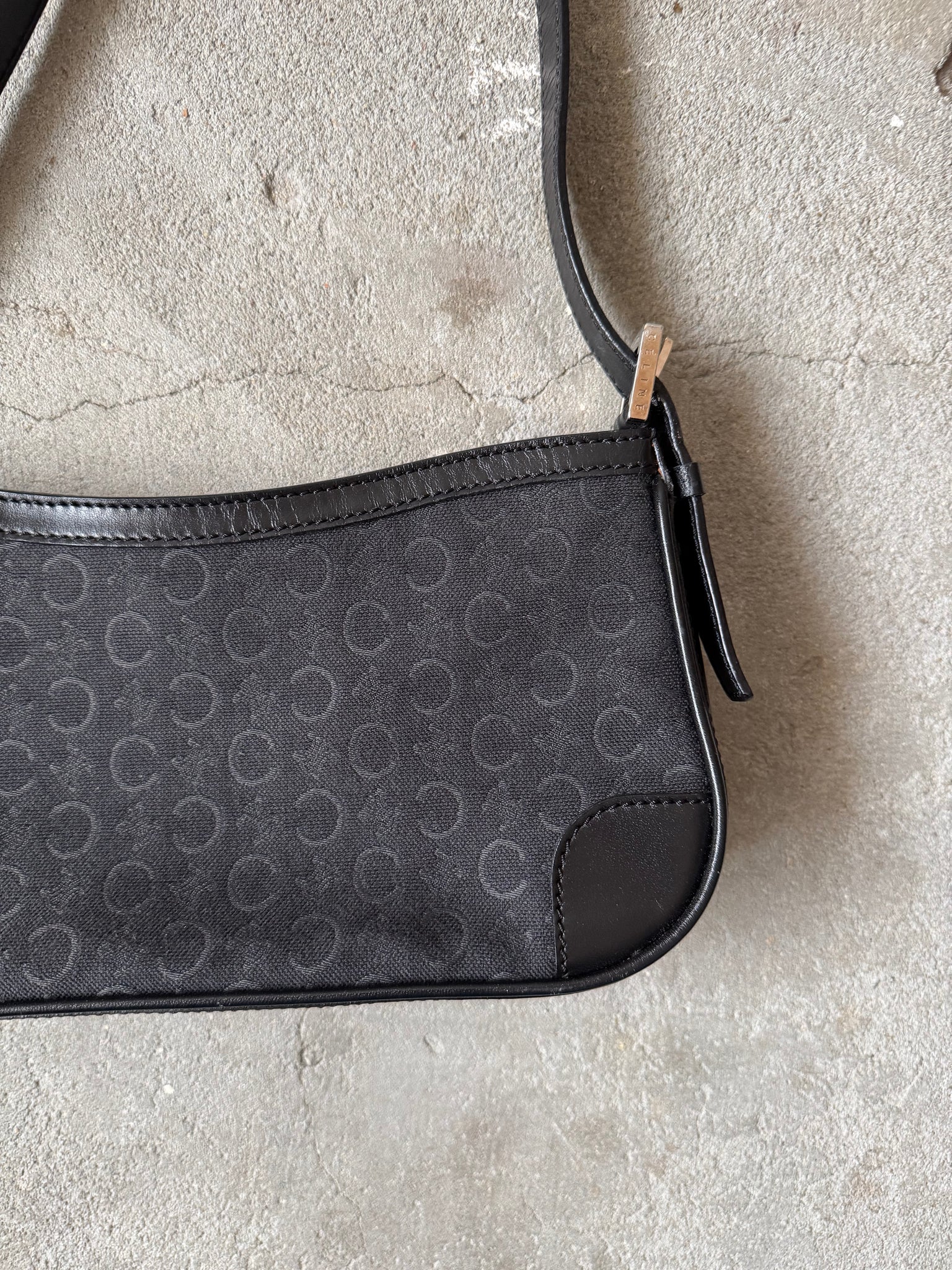 Celine Macadam Canvas Shoulder Bag Black