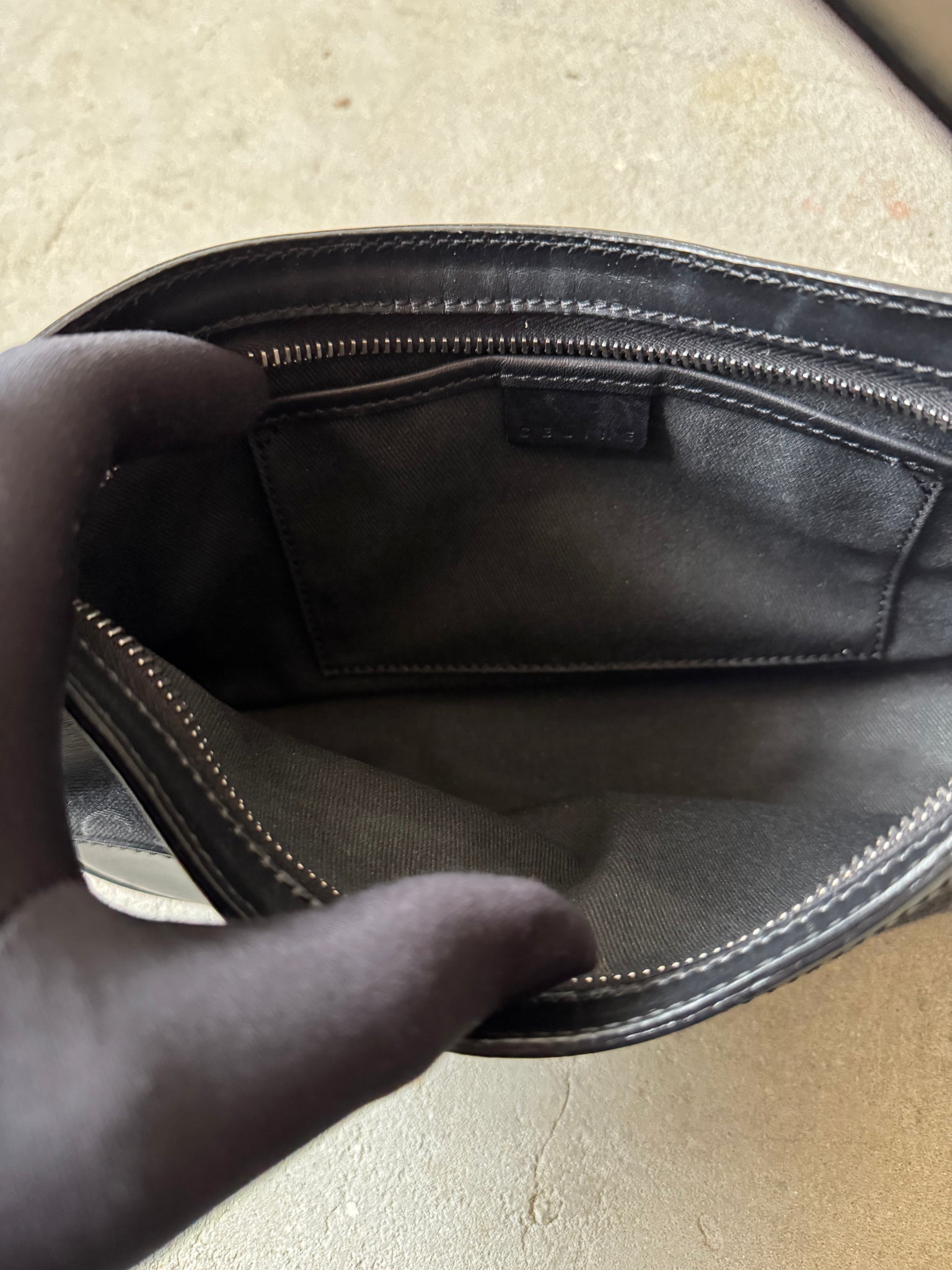 Celine Macadam Canvas Shoulder Bag Black