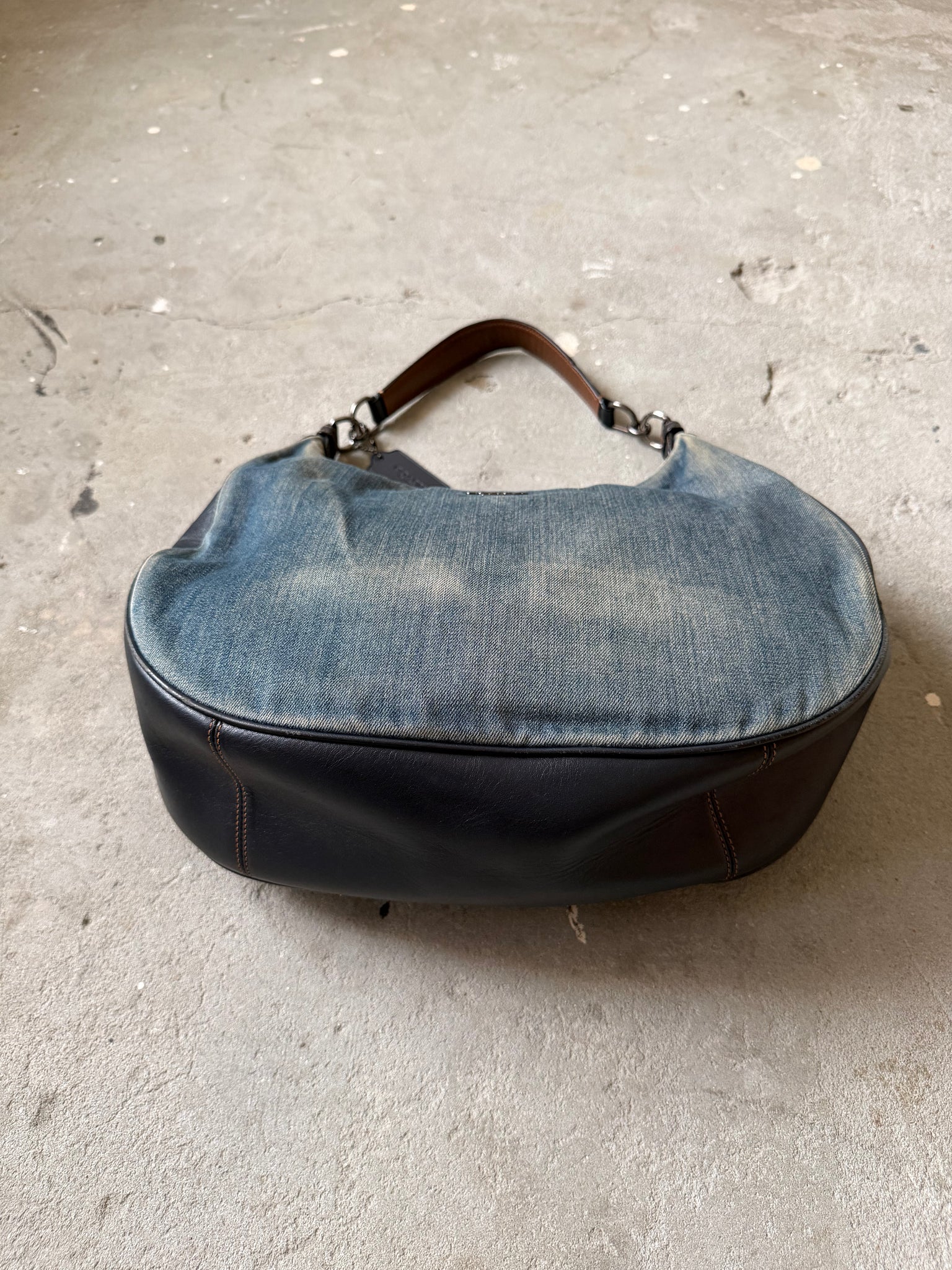 Coach Hobo Denim Shoulder Bag Blue