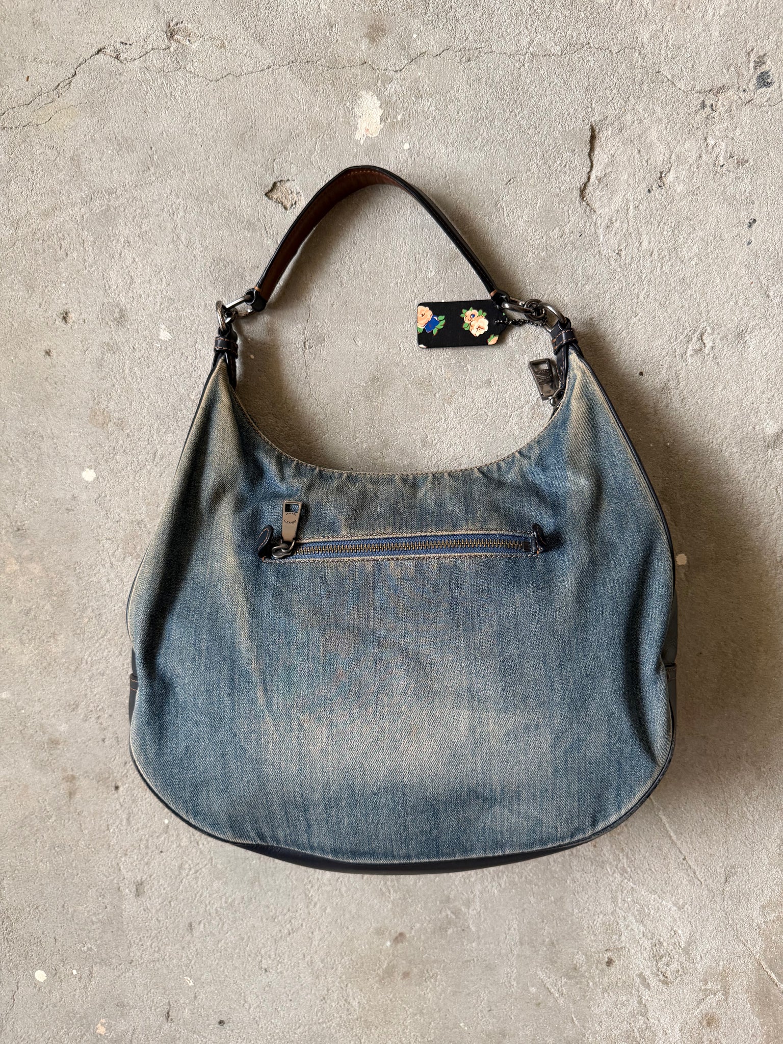Coach Hobo Denim Shoulder Bag Blue