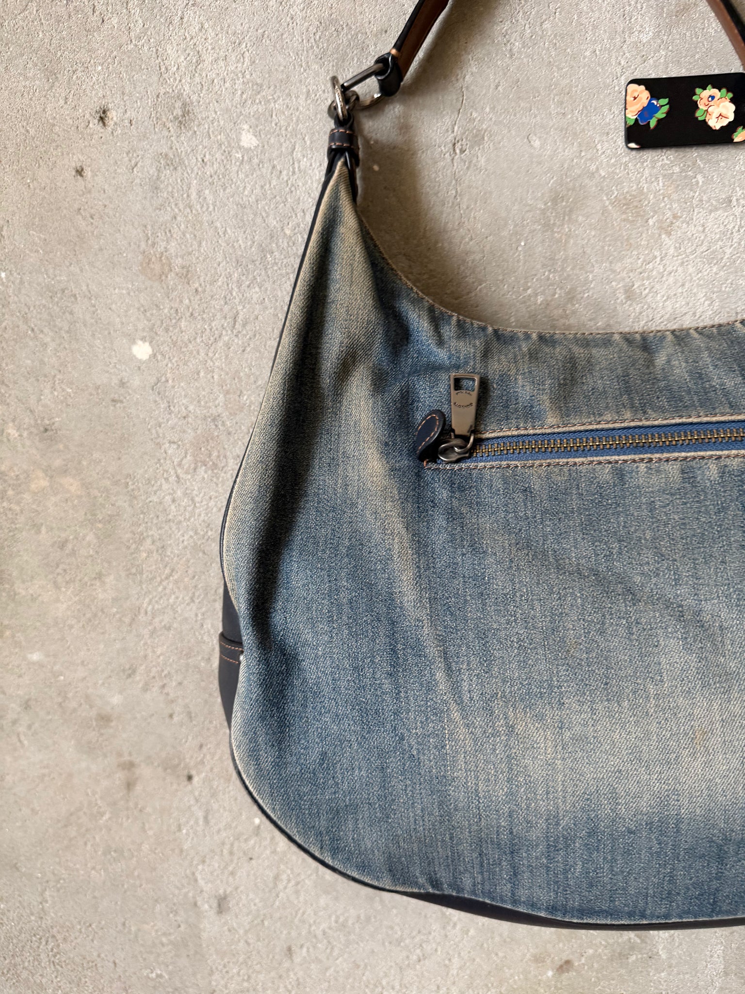Coach Hobo Denim Shoulder Bag Blue