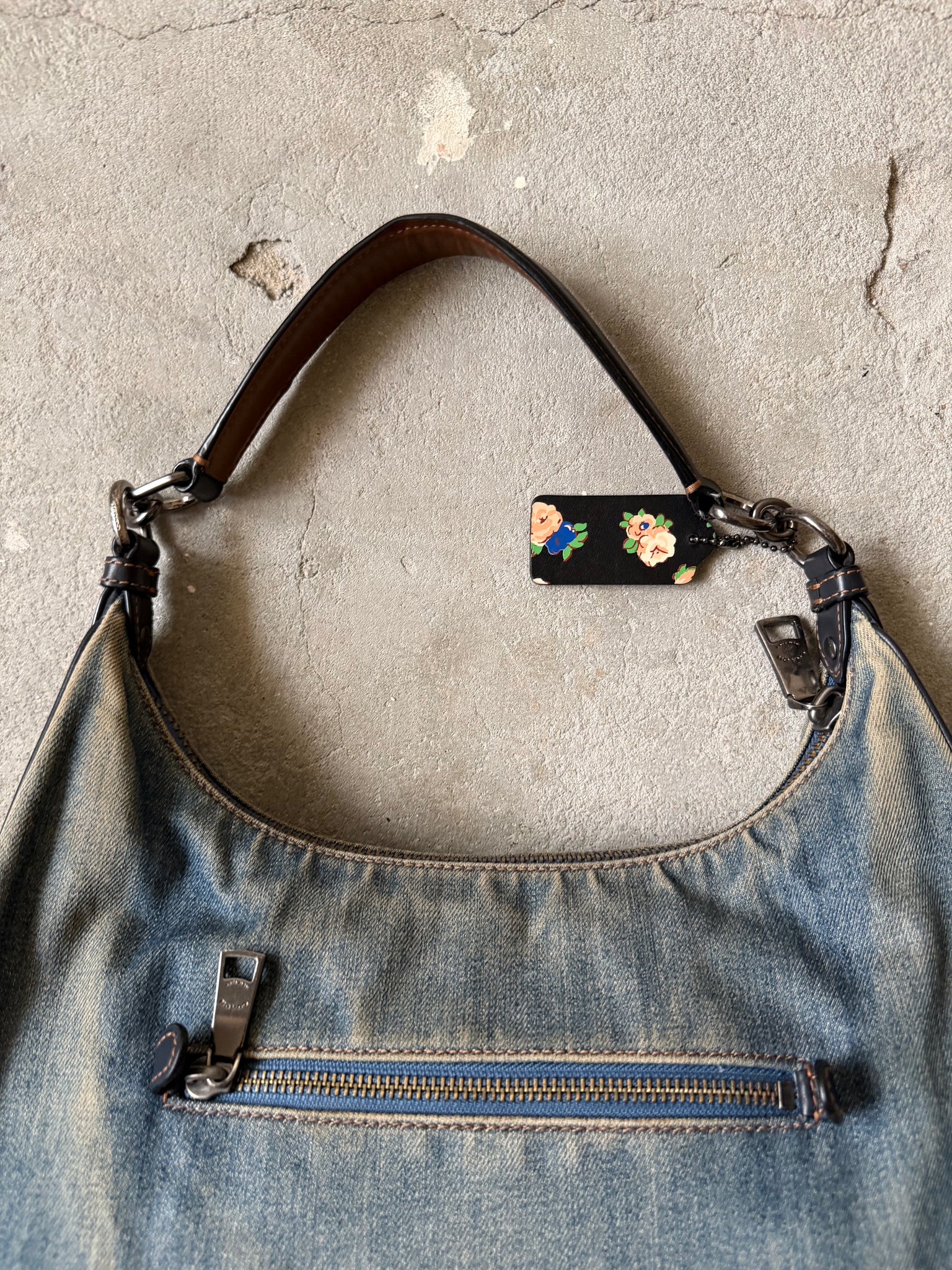 Coach Hobo Denim Shoulder Bag Blue