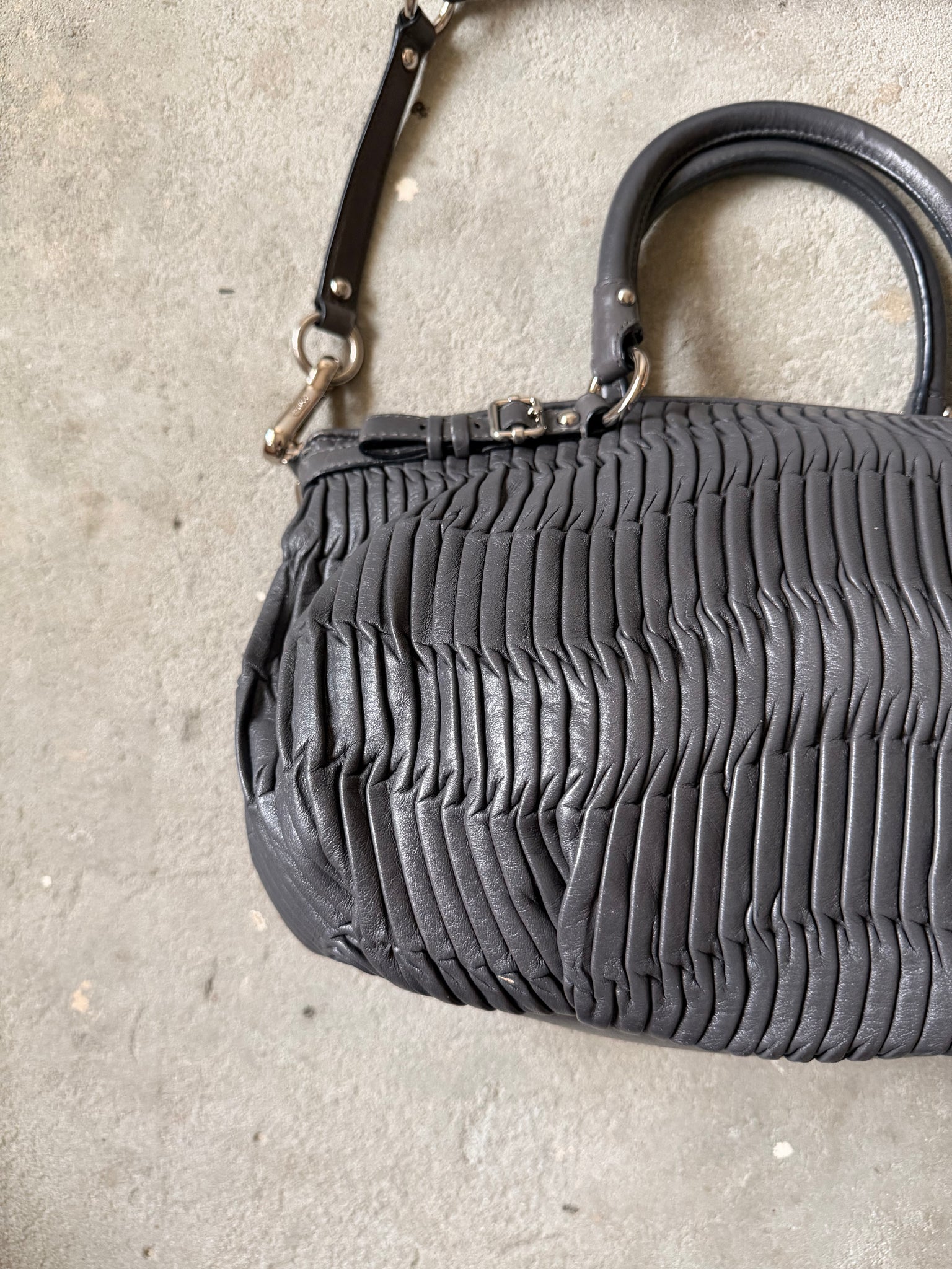 Coach 2Way Sophia Madison Pleated Shoulder Bag Grey