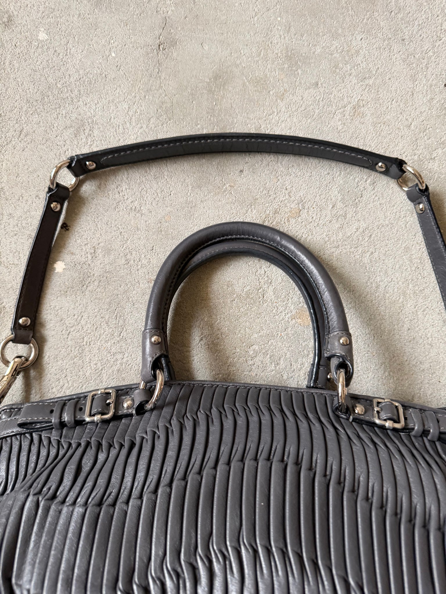 Coach 2Way Sophia Madison Pleated Shoulder Bag Grey