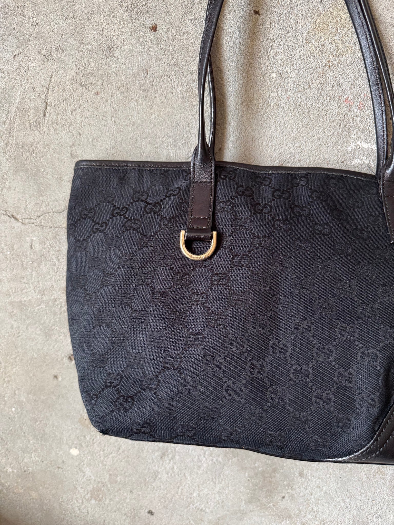 Gucci GG Monogram Shoulder Bag Black