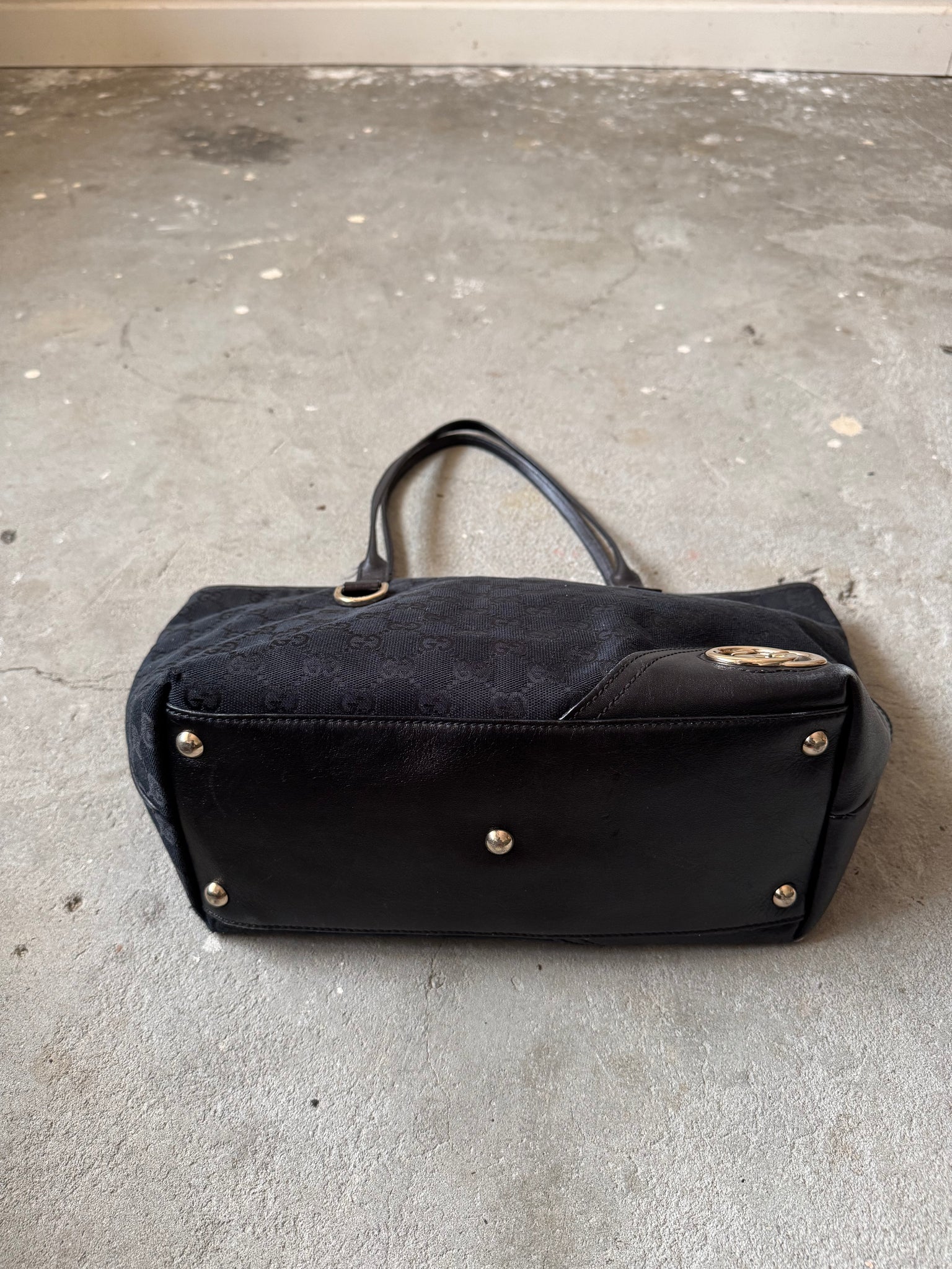 Gucci GG Monogram Shoulder Bag Black