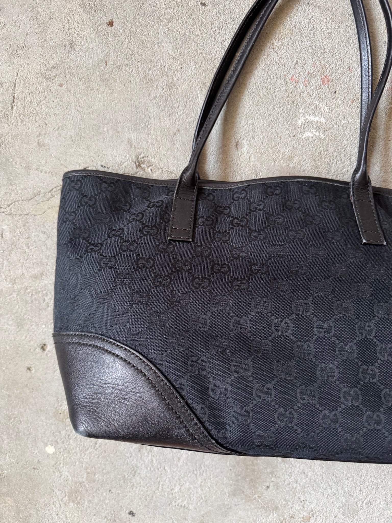 Gucci GG Monogram Shoulder Bag Black