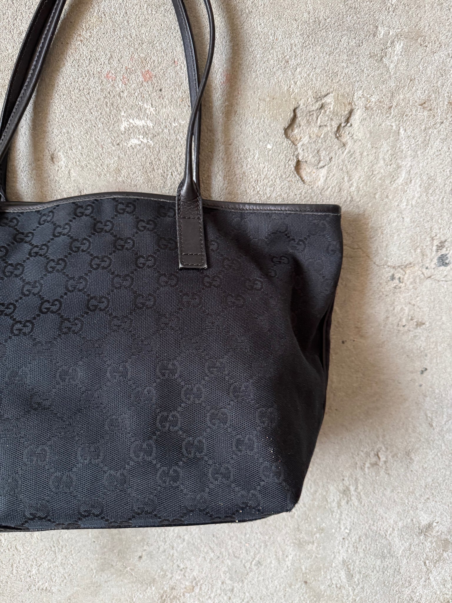 Gucci GG Monogram Shoulder Bag Black