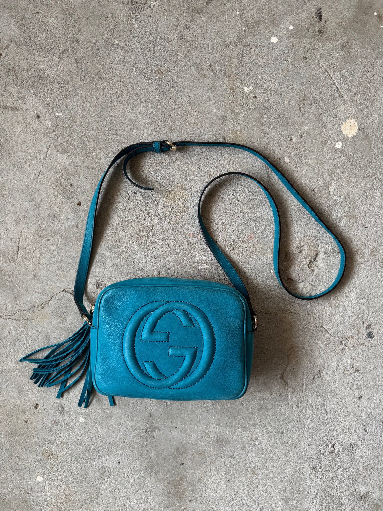 Gucci GG Soho Crossbody Bag Turquoise