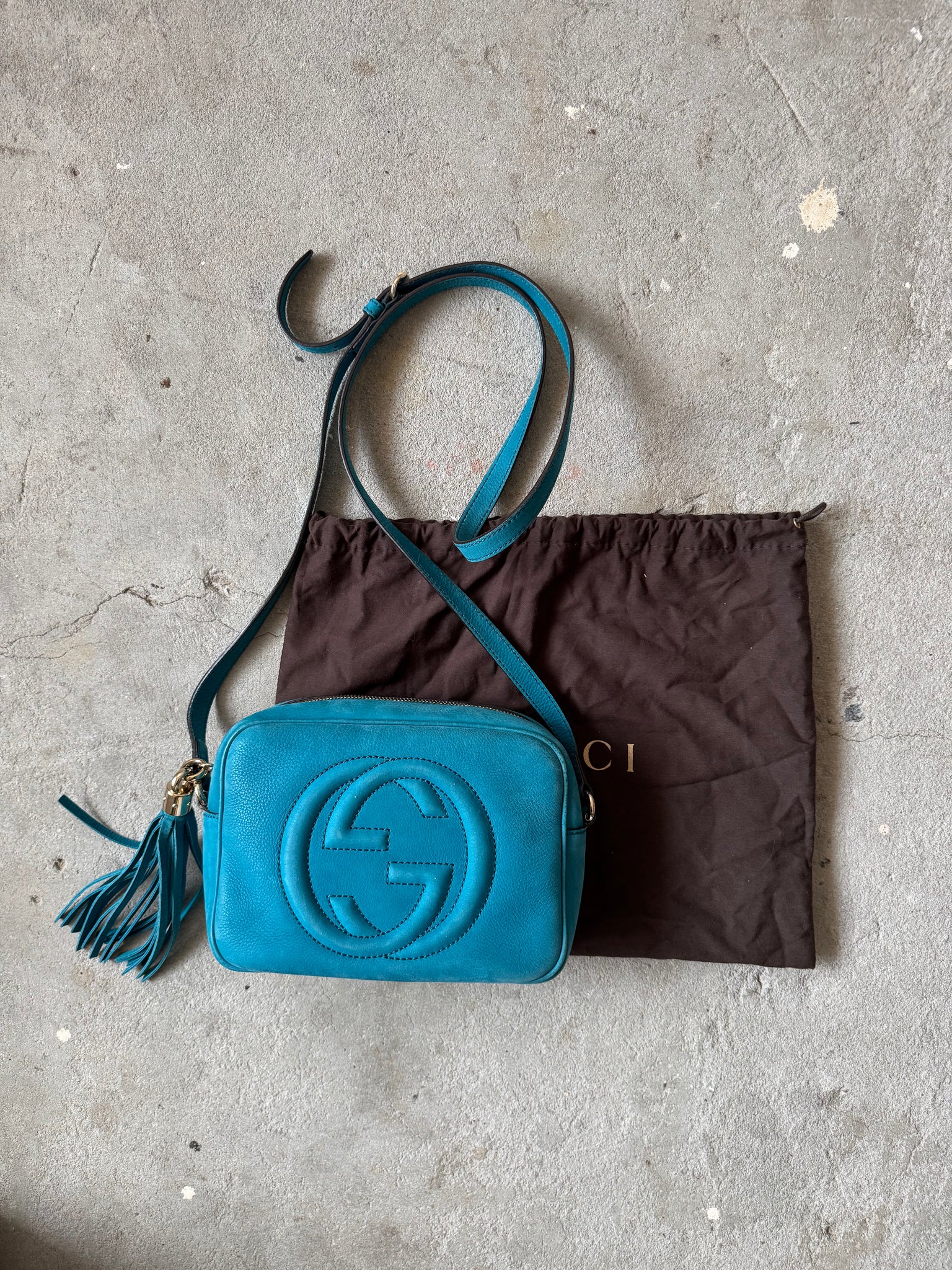 Gucci GG Soho Crossbody Bag Turquoise