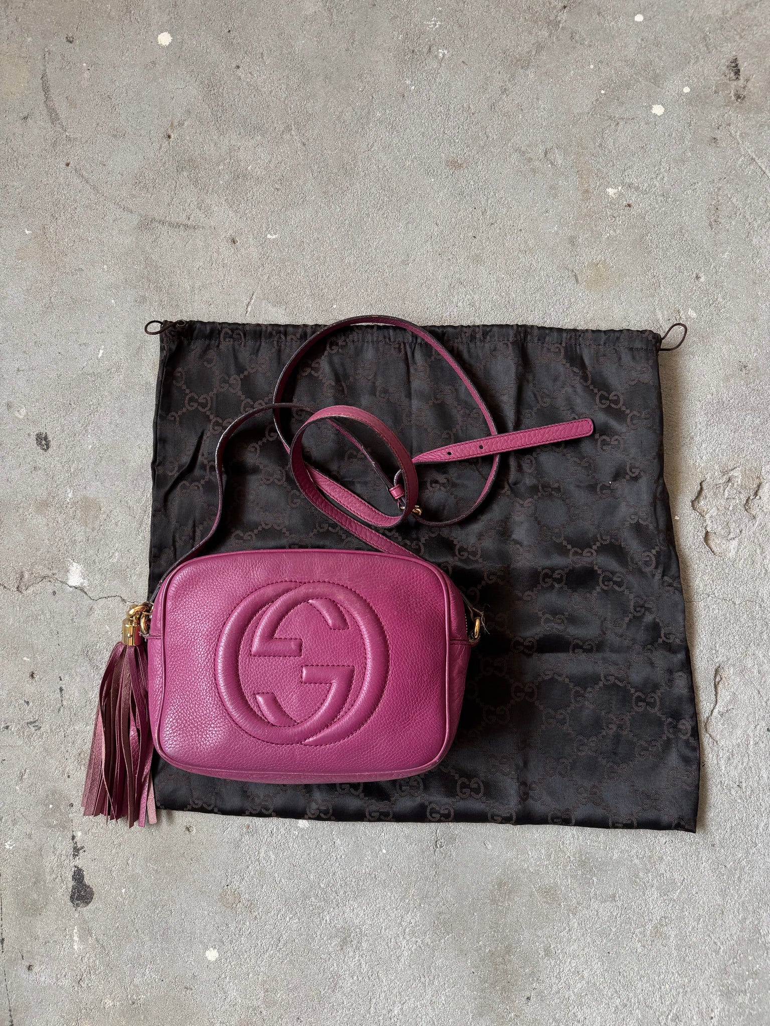 Gucci GG Soho Crossbody Bag Purple