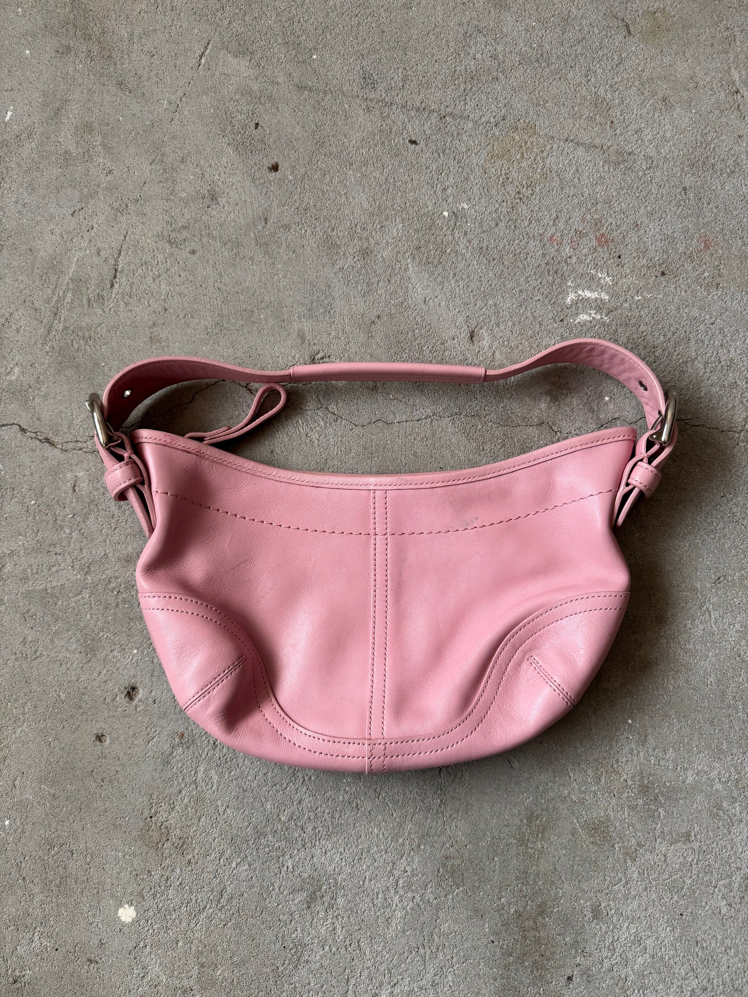 Coach Mini Sufflette Leather Shoulder Bag Pink