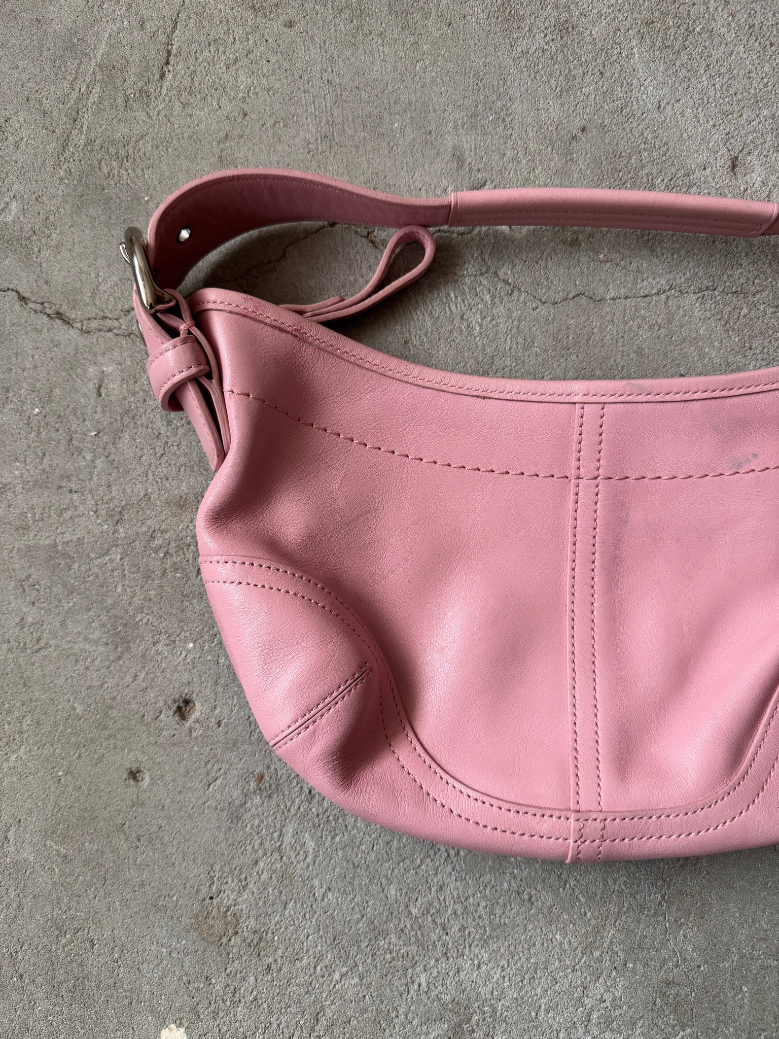 Coach Mini Sufflette Leather Shoulder Bag Pink