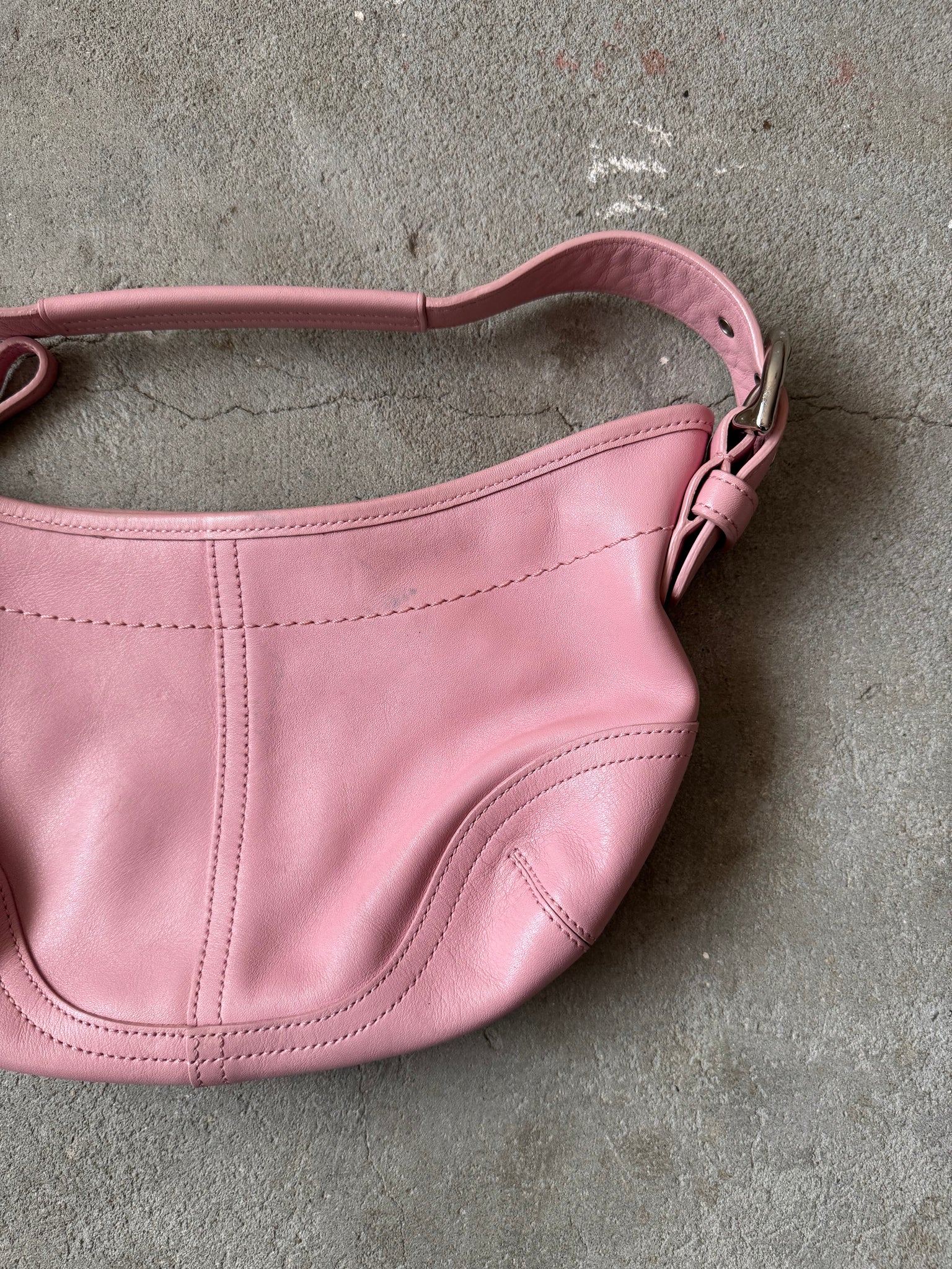Coach Mini Sufflette Leather Shoulder Bag Pink