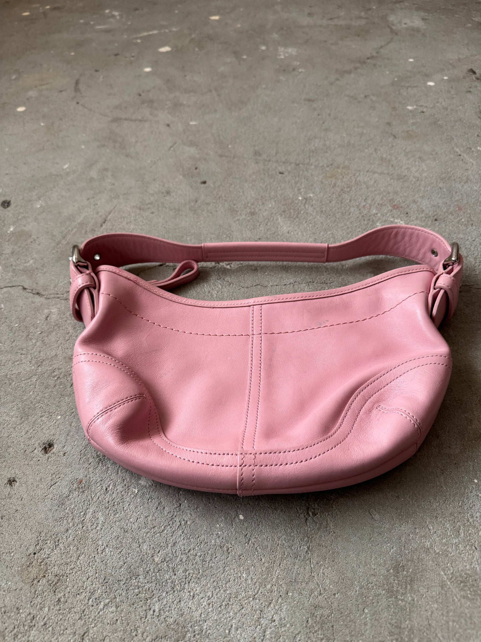 Coach Mini Sufflette Leather Shoulder Bag Pink