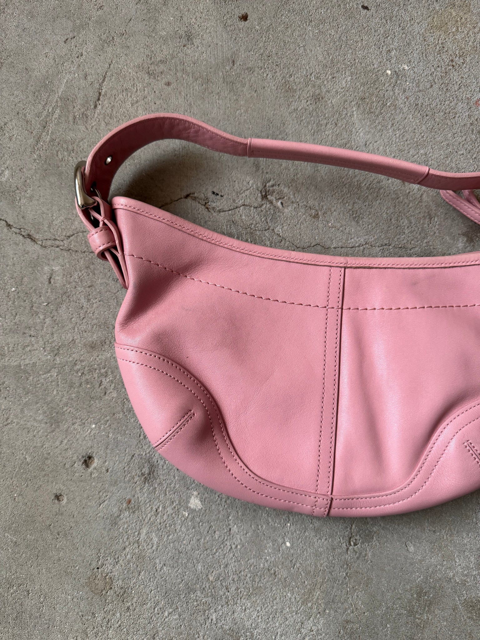 Coach Mini Sufflette Leather Shoulder Bag Pink