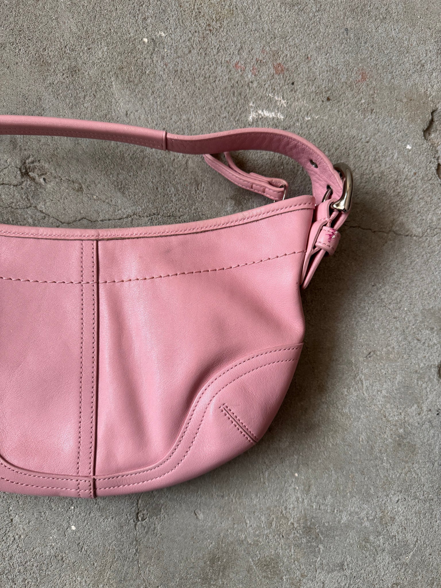 Coach Mini Sufflette Leather Shoulder Bag Pink