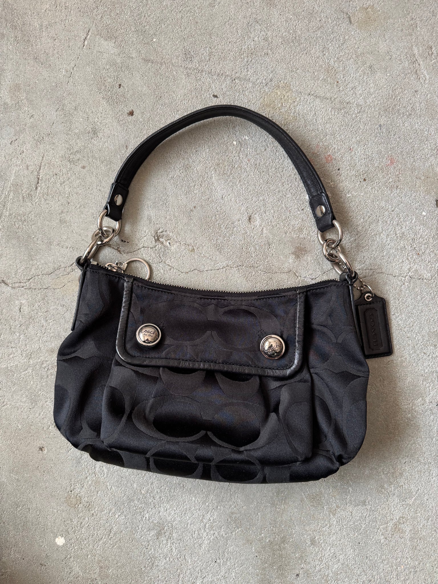 Coach 2Way Signature Shoulder Bag Black