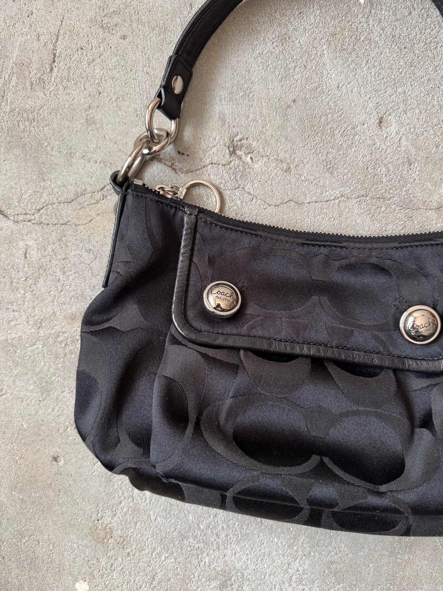 Coach 2Way Signature Shoulder Bag Black