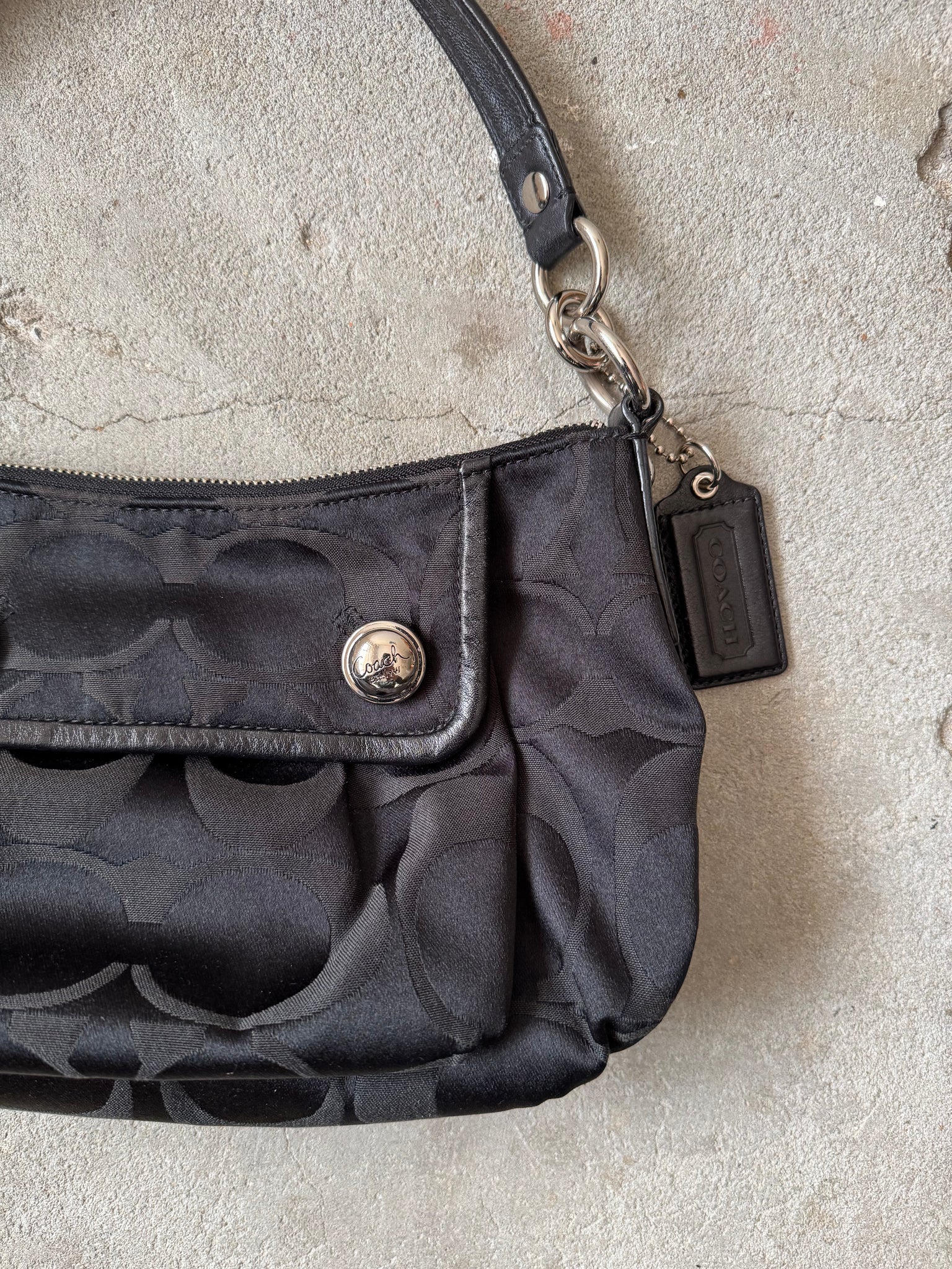 Coach 2Way Signature Shoulder Bag Black