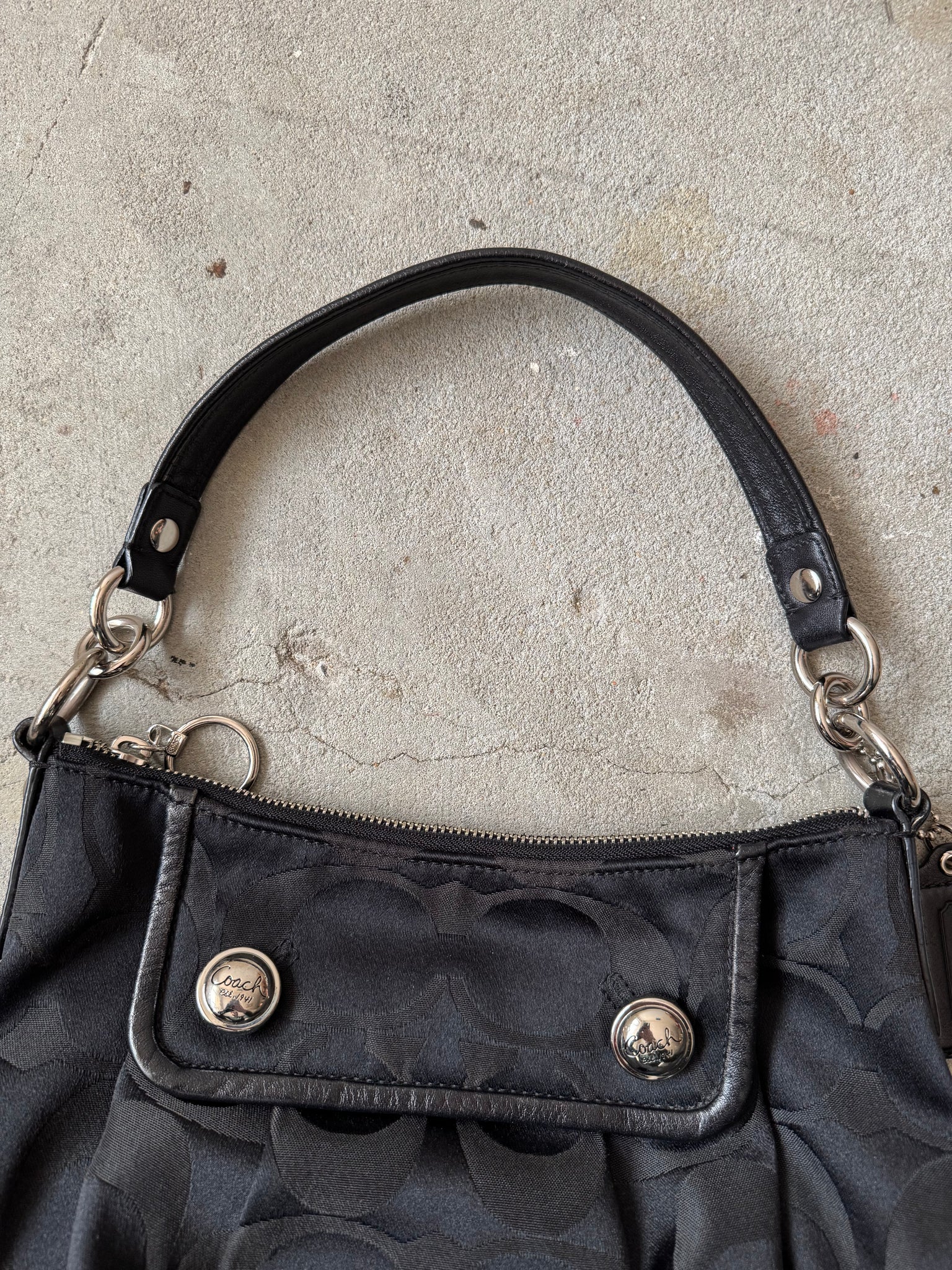 Coach 2Way Signature Shoulder Bag Black