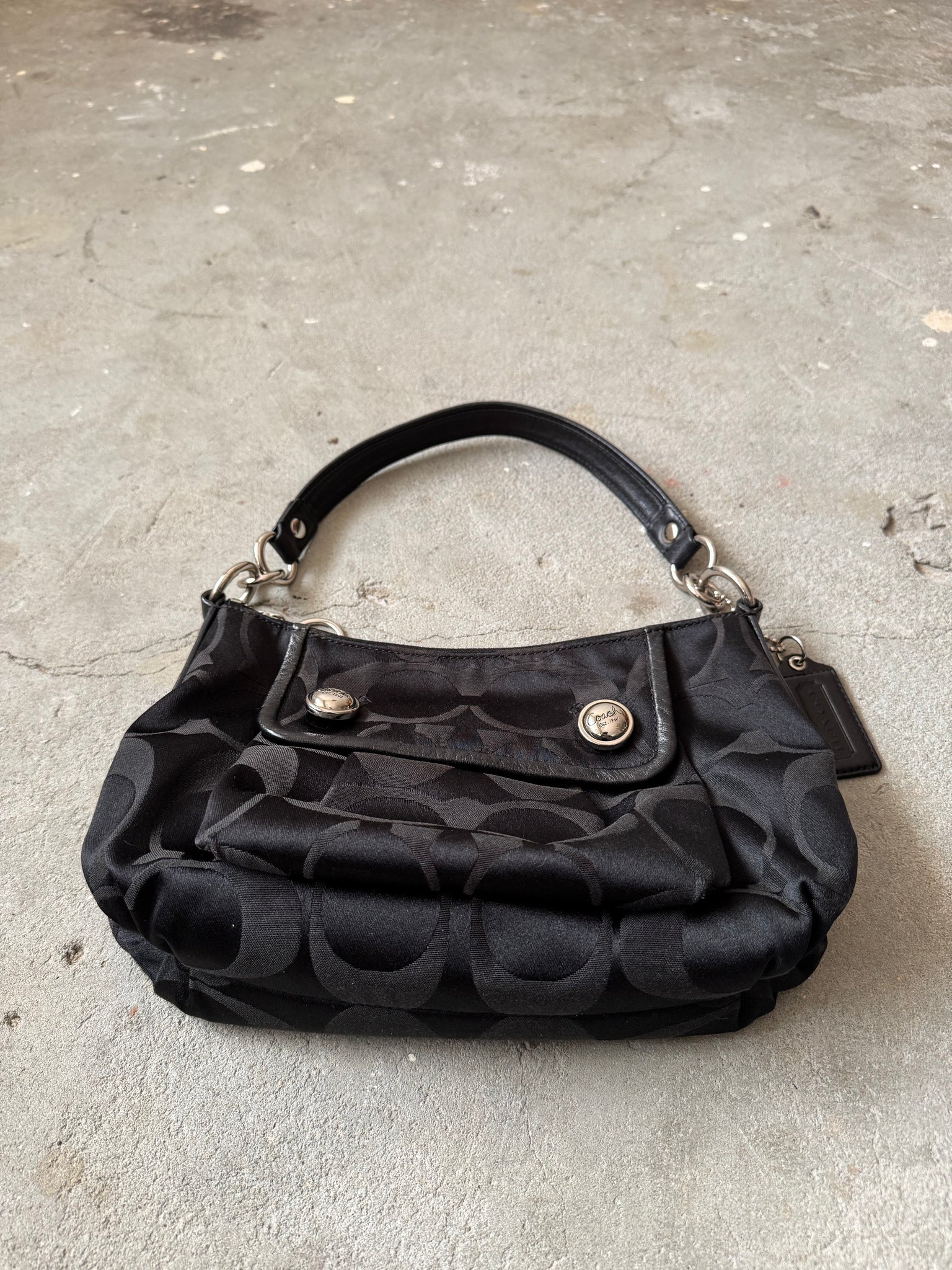Coach 2Way Signature Shoulder Bag Black