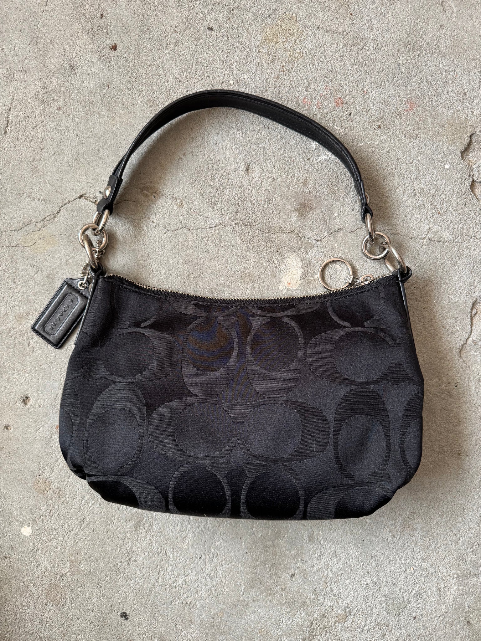 Coach 2Way Signature Shoulder Bag Black